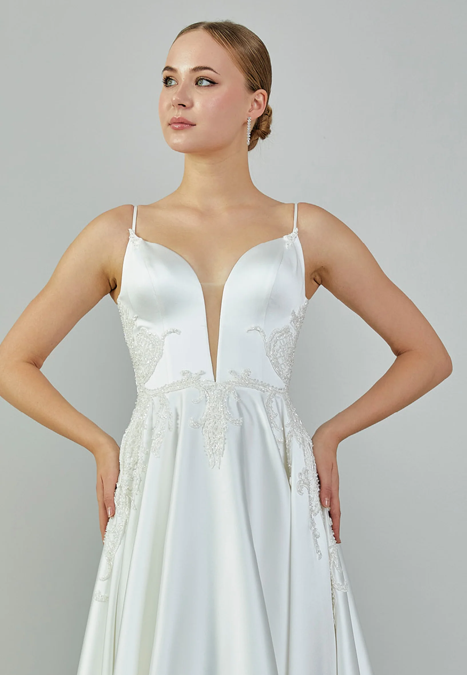 Sleeveless Maxi Satin Regular Wedding Dress rlb1217 - Image 7