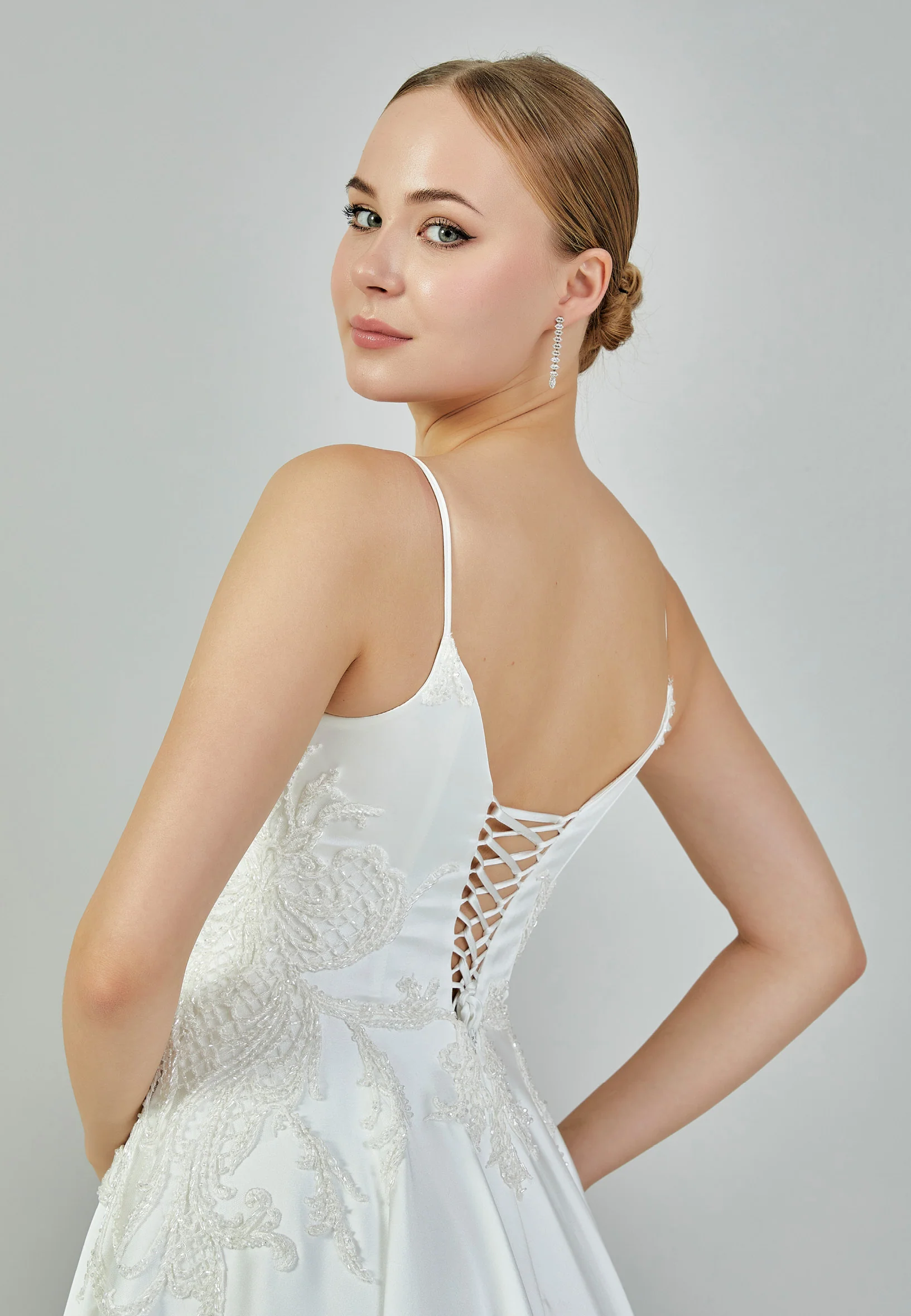 Sleeveless Maxi Satin Regular Wedding Dress rlb1217 - Image 8