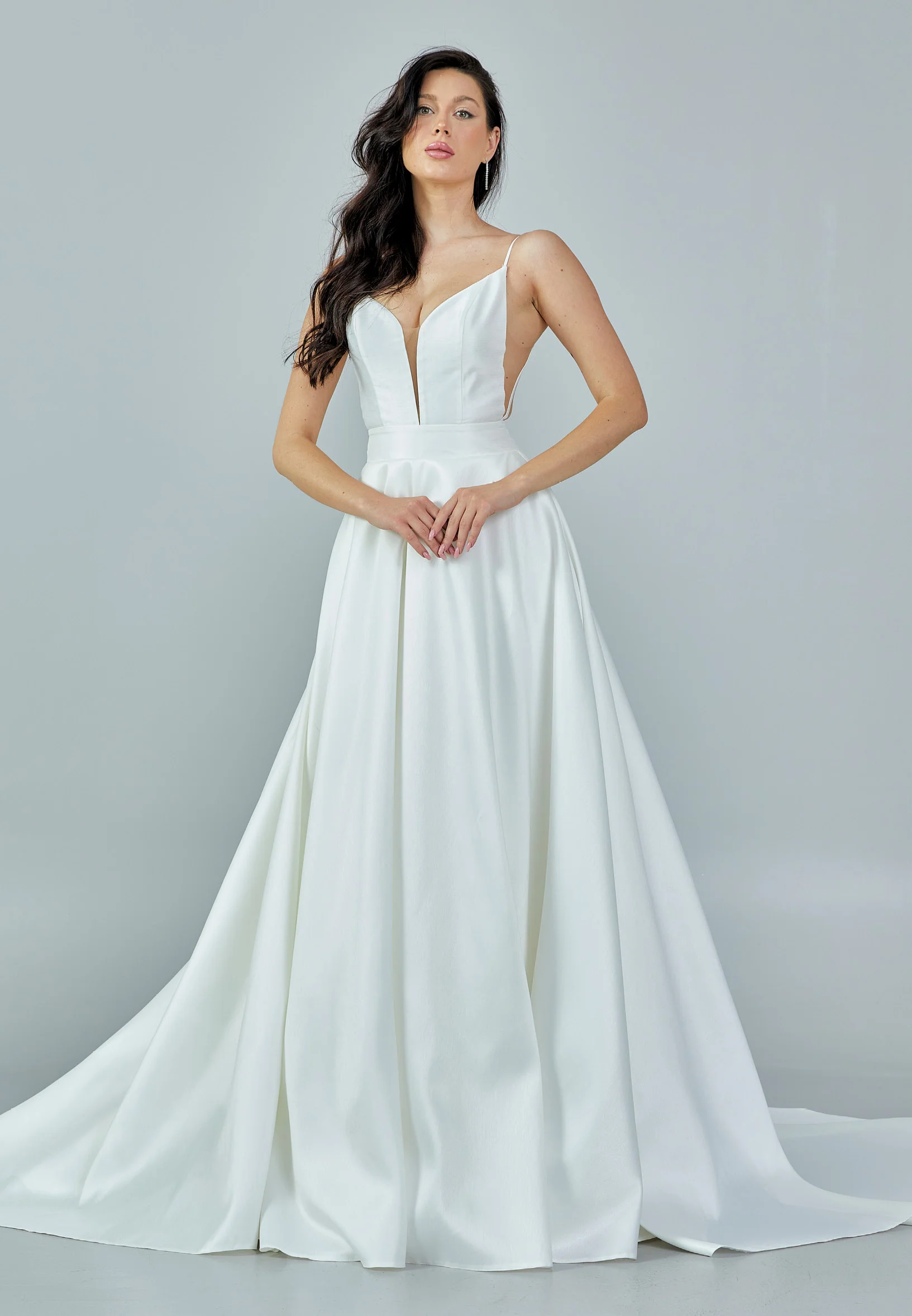 Sleeveless Maxi Satin Regular Wedding Dress rlb1626