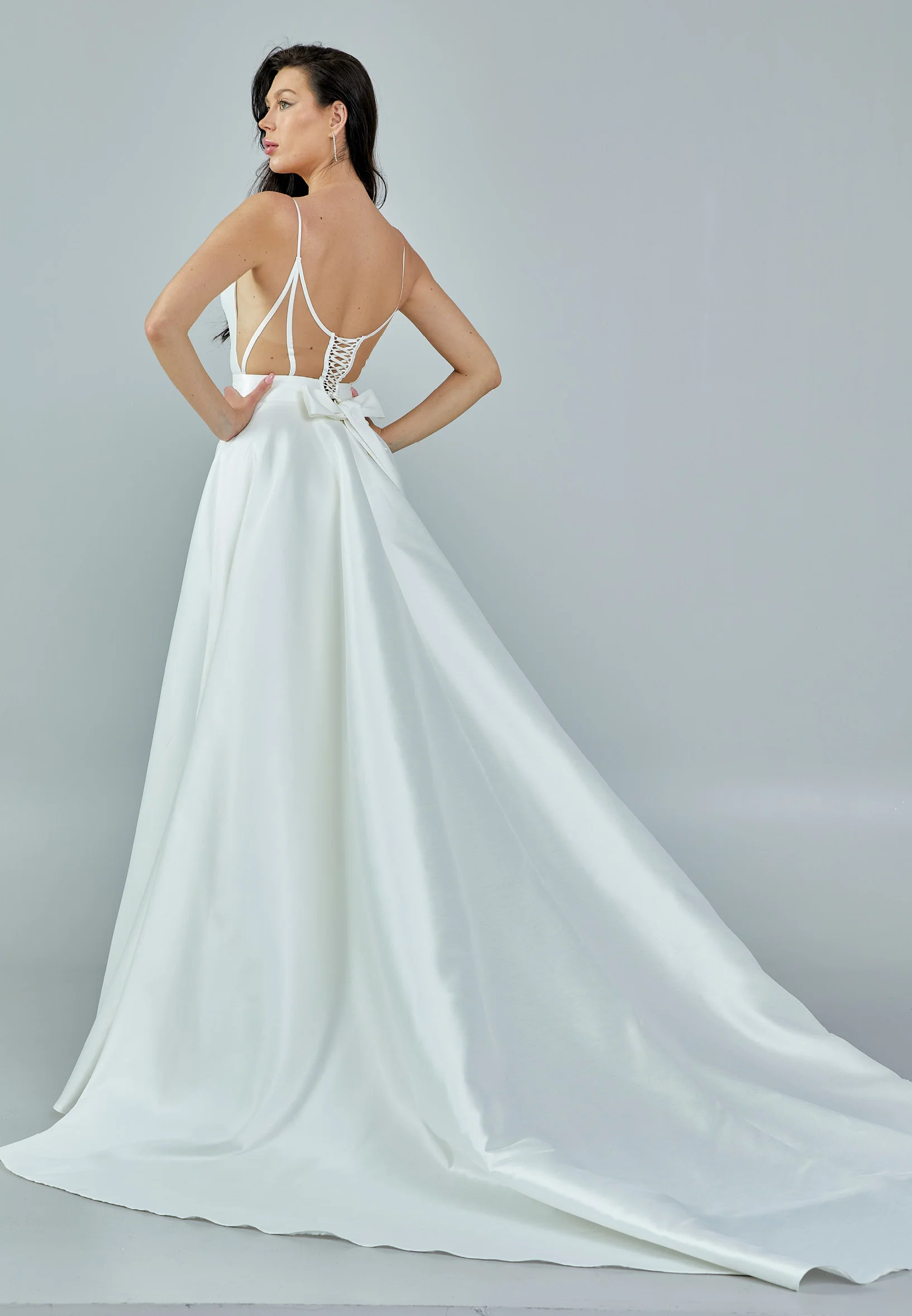Sleeveless Maxi Satin Regular Wedding Dress rlb1626 - Image 5