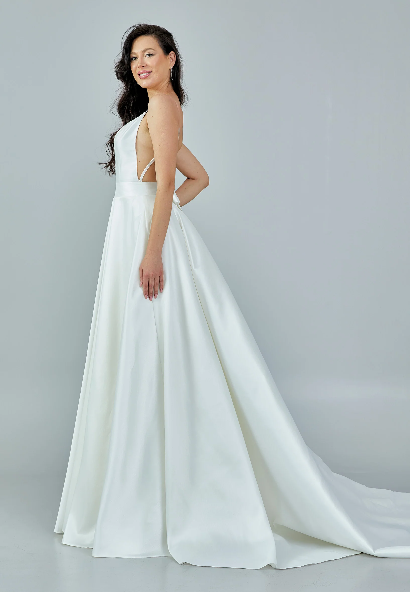 Sleeveless Maxi Satin Regular Wedding Dress rlb1626 - Image 6