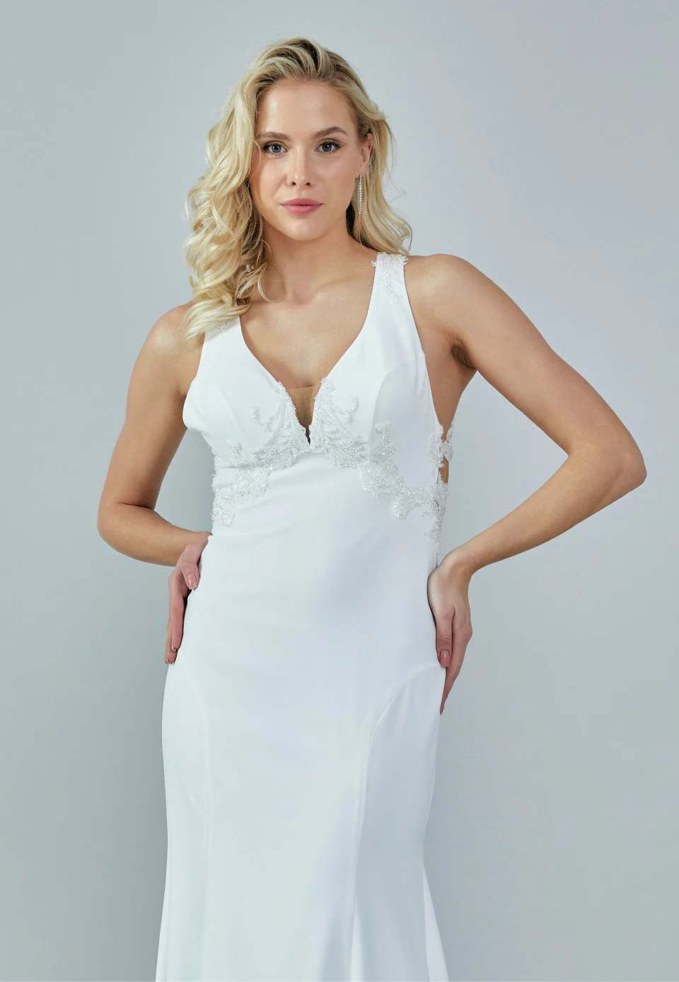 Sleeveless Maxi Satin Regular Wedding Dress rlb1671 - Image 7