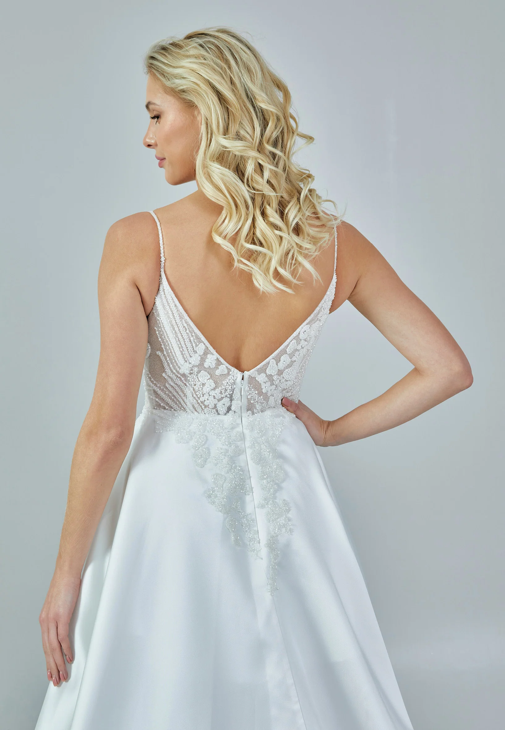 Sleeveless Maxi Satin Regular Wedding Dress rlb1681 - Image 8