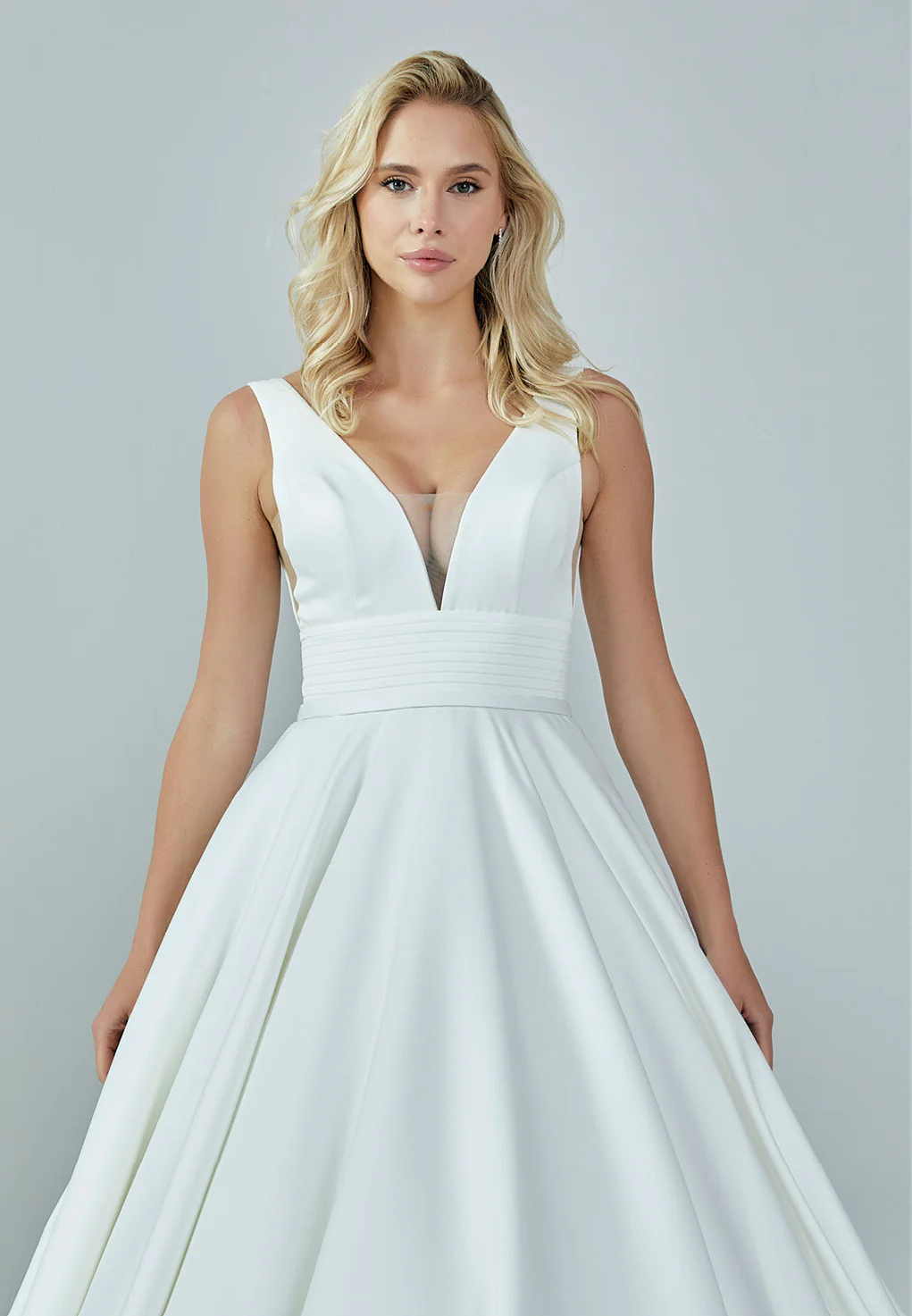 Sleeveless Maxi Satin Regular Wedding Dress rlb1735 - Image 7