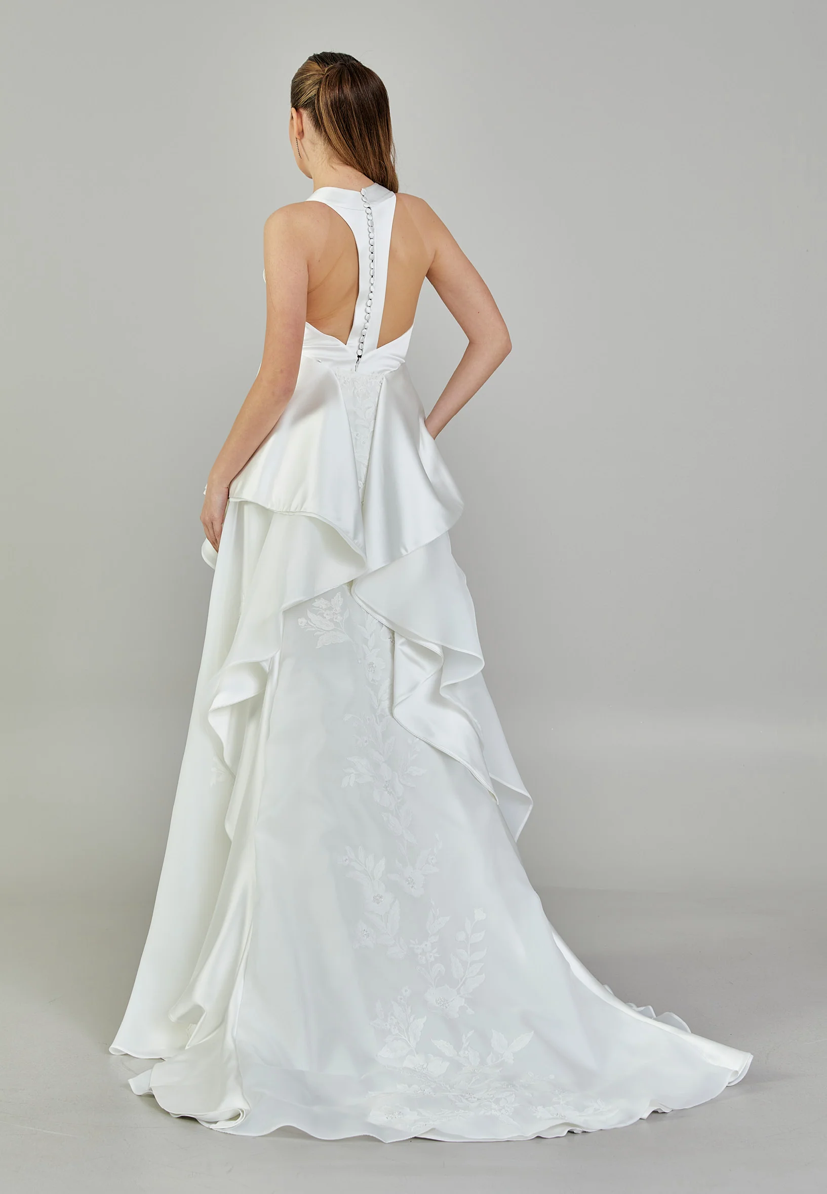 Sleeveless Maxi Satin Regular Wedding Dress rlb1861 - Image 4