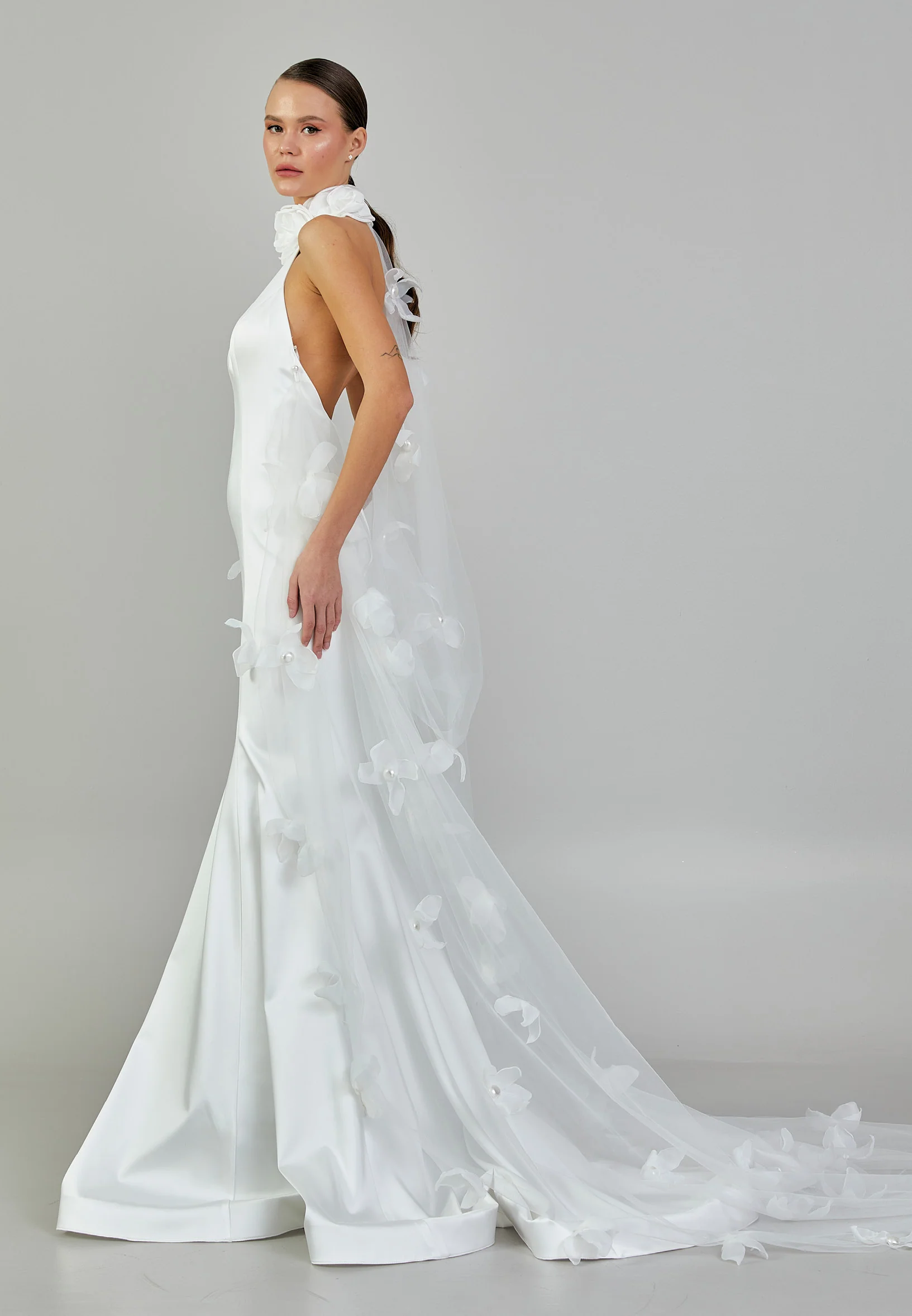 Sleeveless Maxi Satin Regular Wedding Dress sodmodel-3 - Image 6