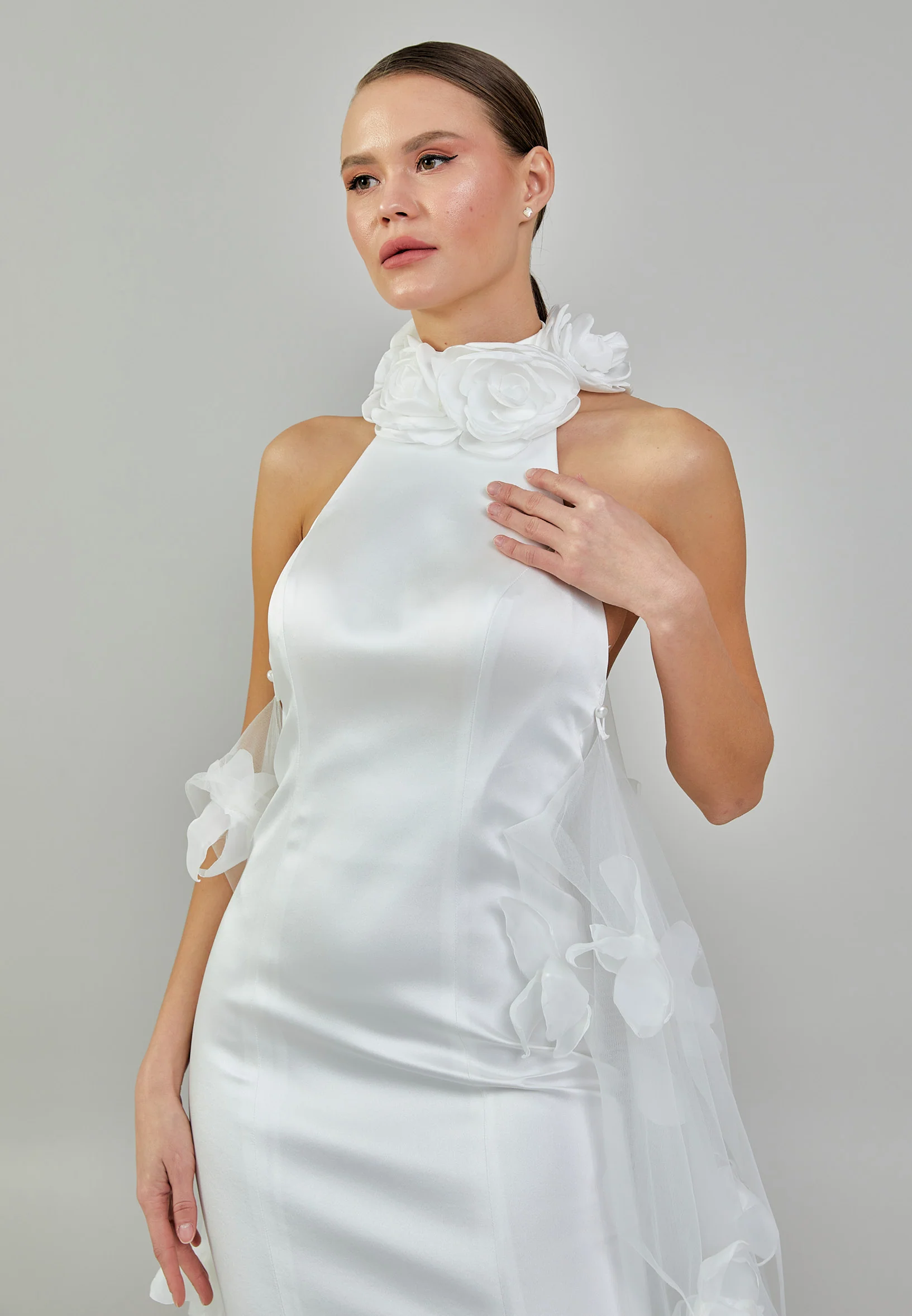 Sleeveless Maxi Satin Regular Wedding Dress sodmodel-3 - Image 8