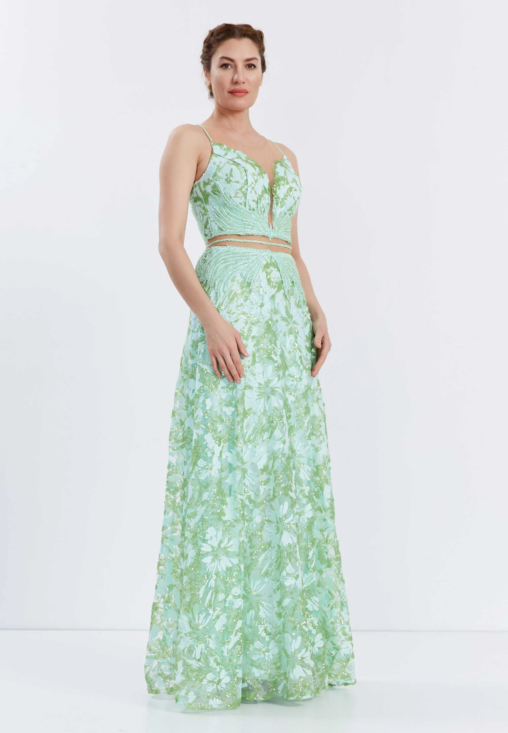 Sleeveless Maxi Sequin A - Line Regular Prom Dress ppl00554 - Image 3