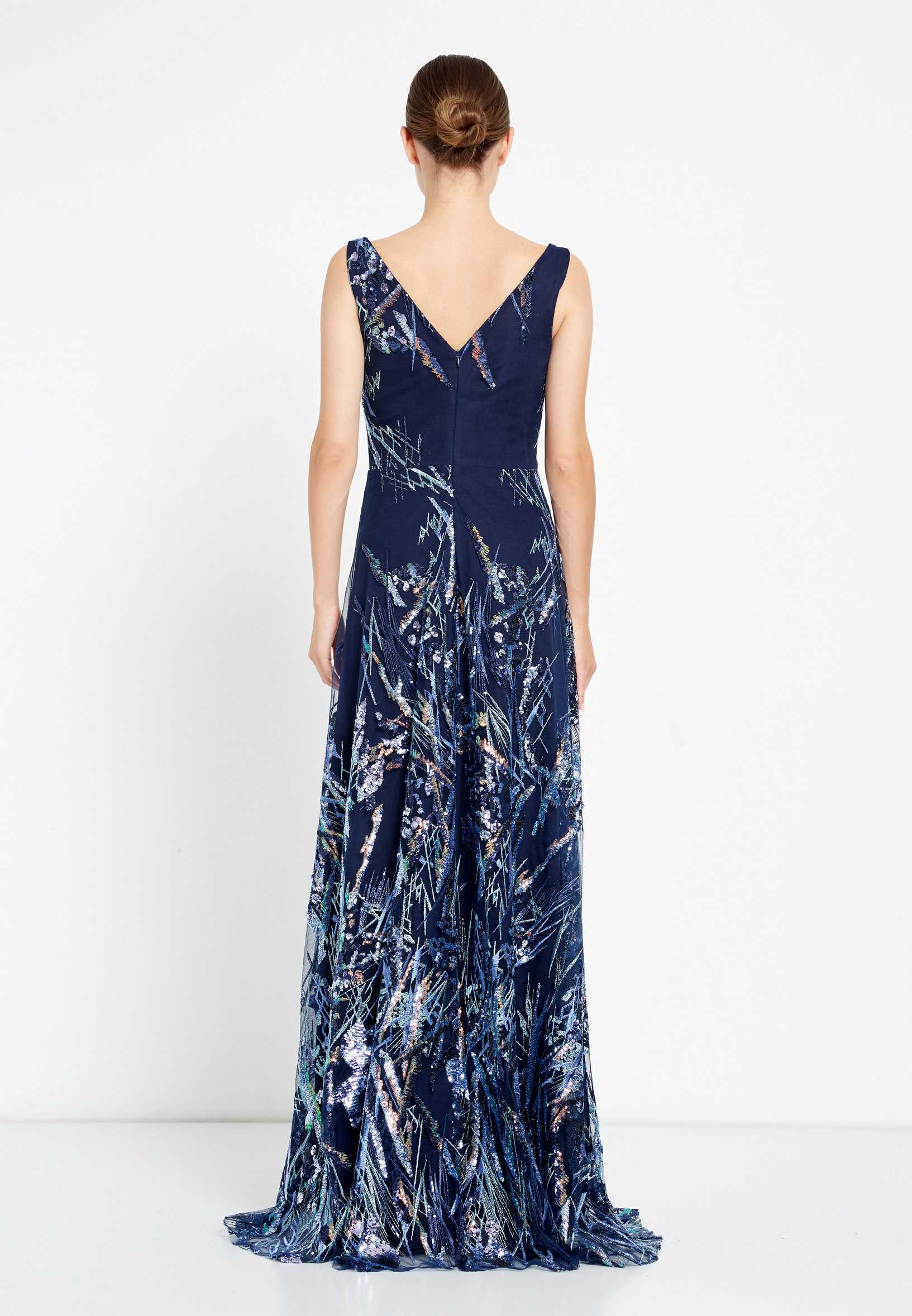 Sleeveless Maxi Sequin A - Line Regular Prom Dress srn8345 - Image 18