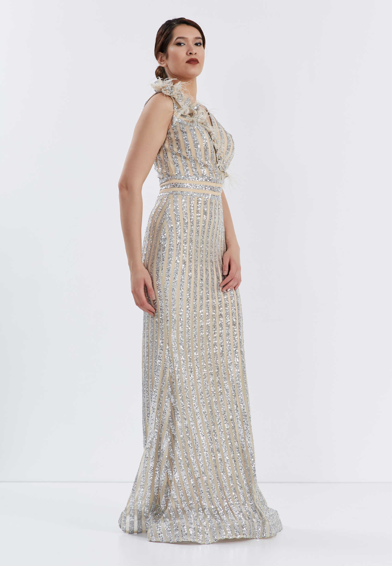 Sleeveless Maxi Sequin Bodycon Regular Evening Dress brq1010 - Image 11