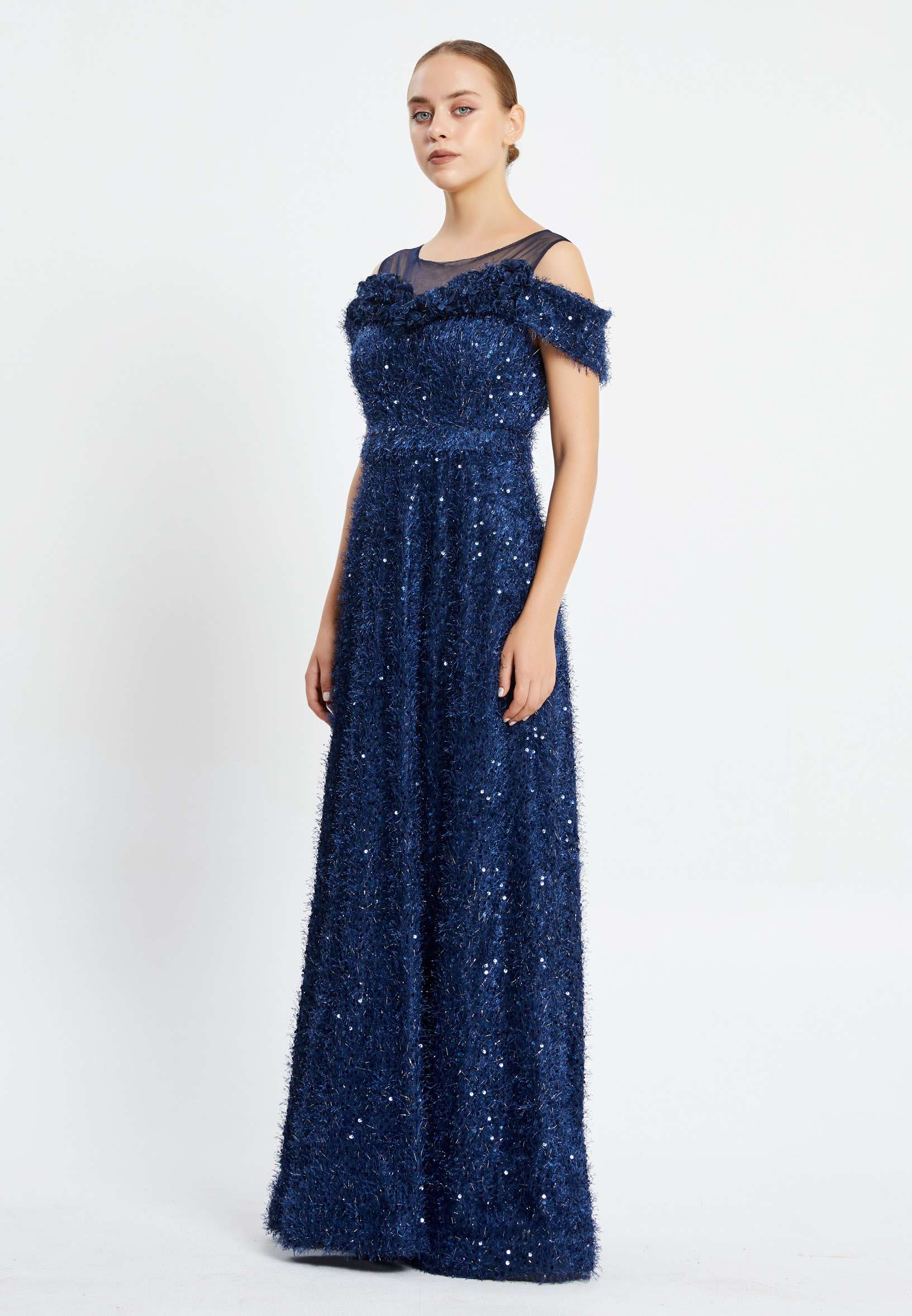 Sleeveless Maxi Sequin Column Regular Prom Dress pnl6896 - Image 11