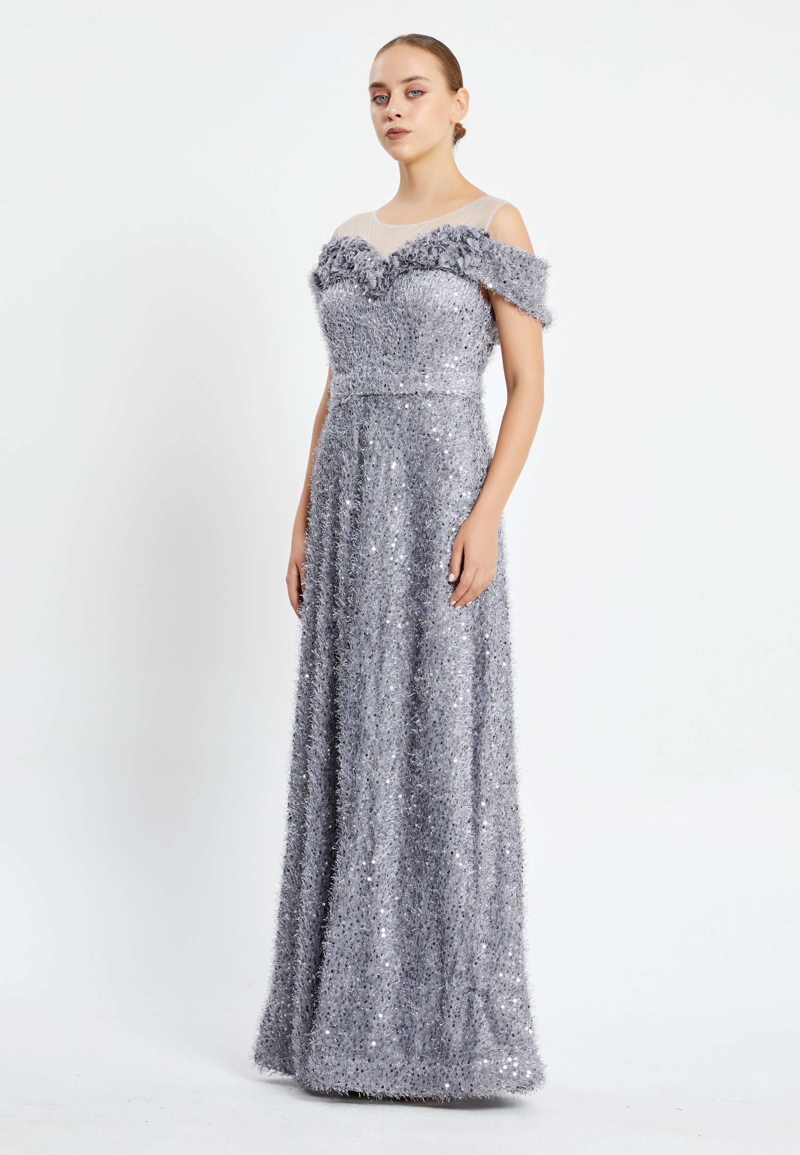 Sleeveless Maxi Sequin Column Regular Prom Dress pnl6896 - Image 7