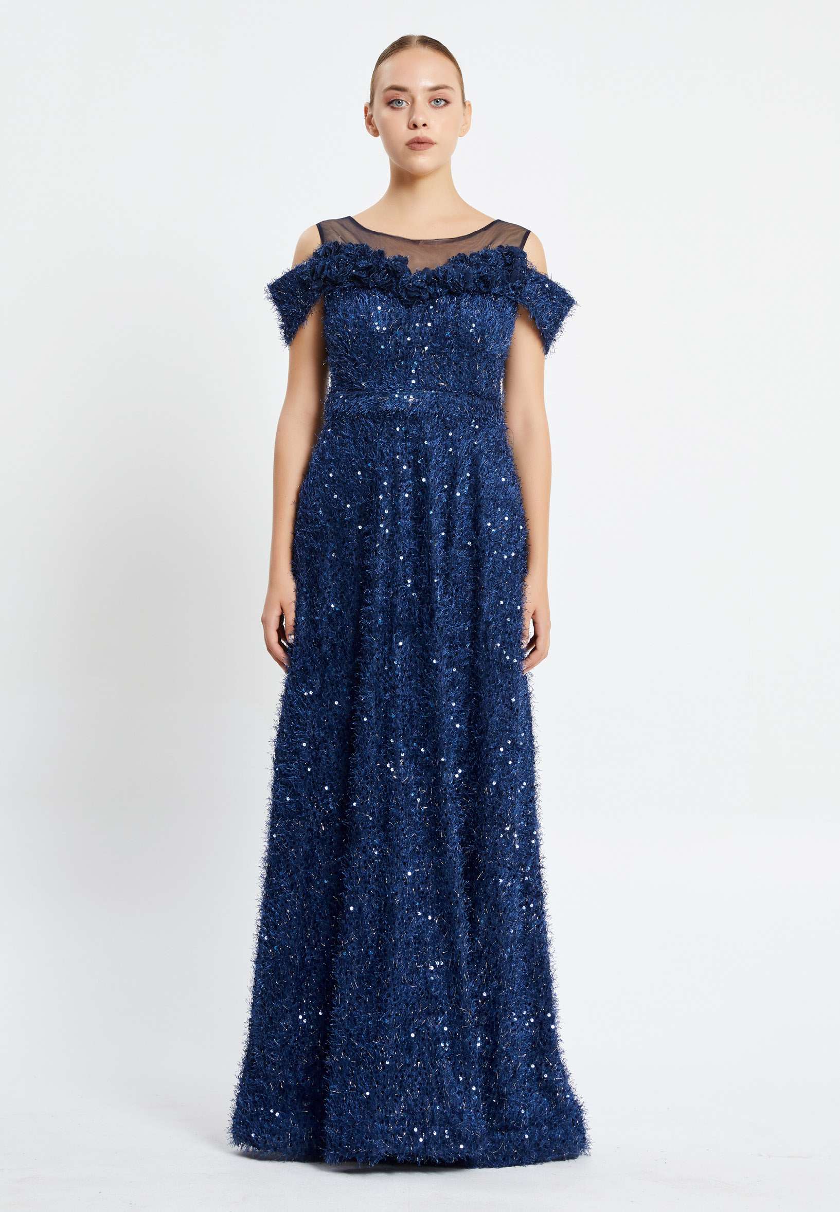 Sleeveless Maxi Sequin Column Regular Prom Dress pnl6896 - Image 9