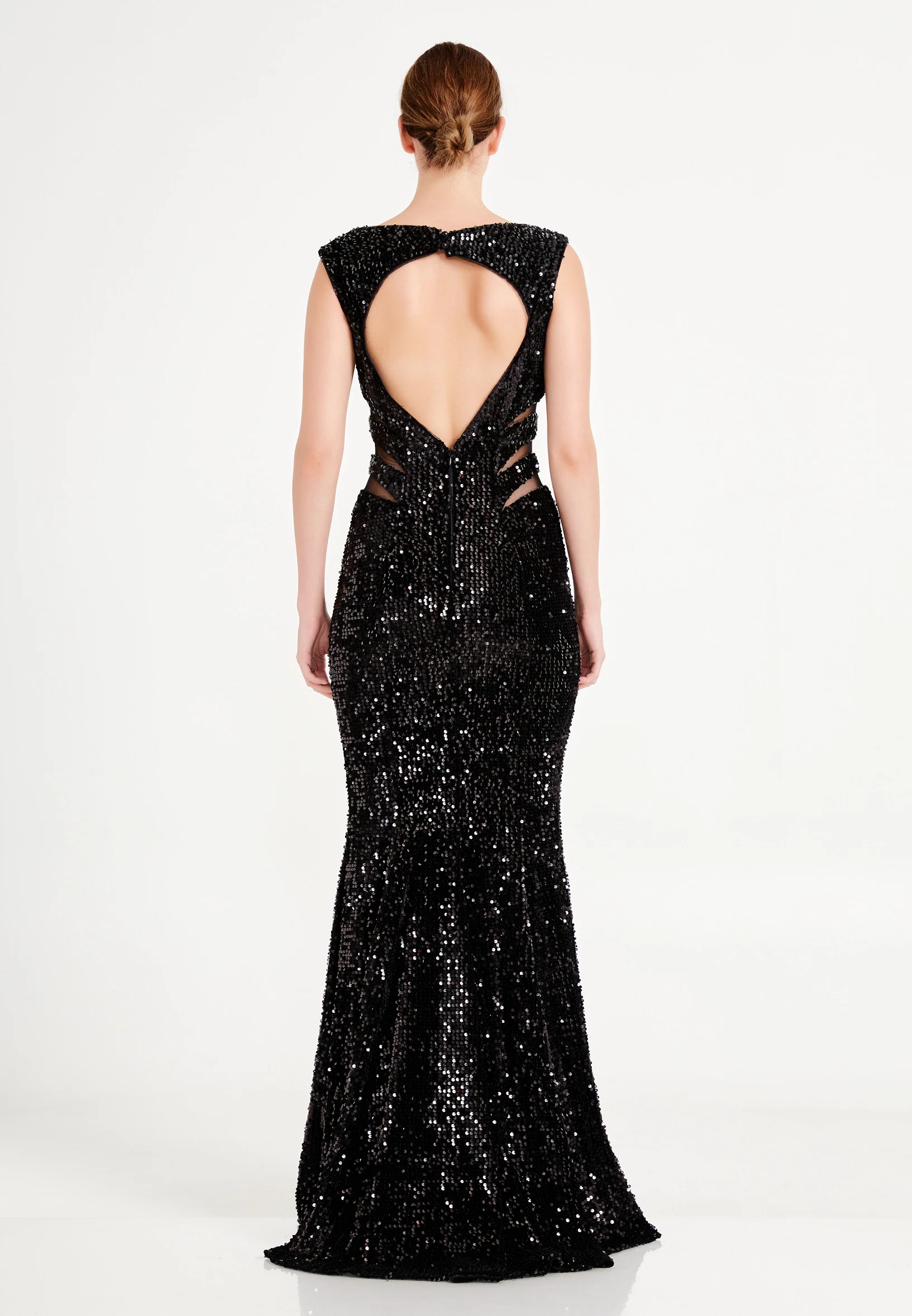 Sleeveless Maxi Sequin Mermaid Regular Evening Dress frc4940 - Image 2
