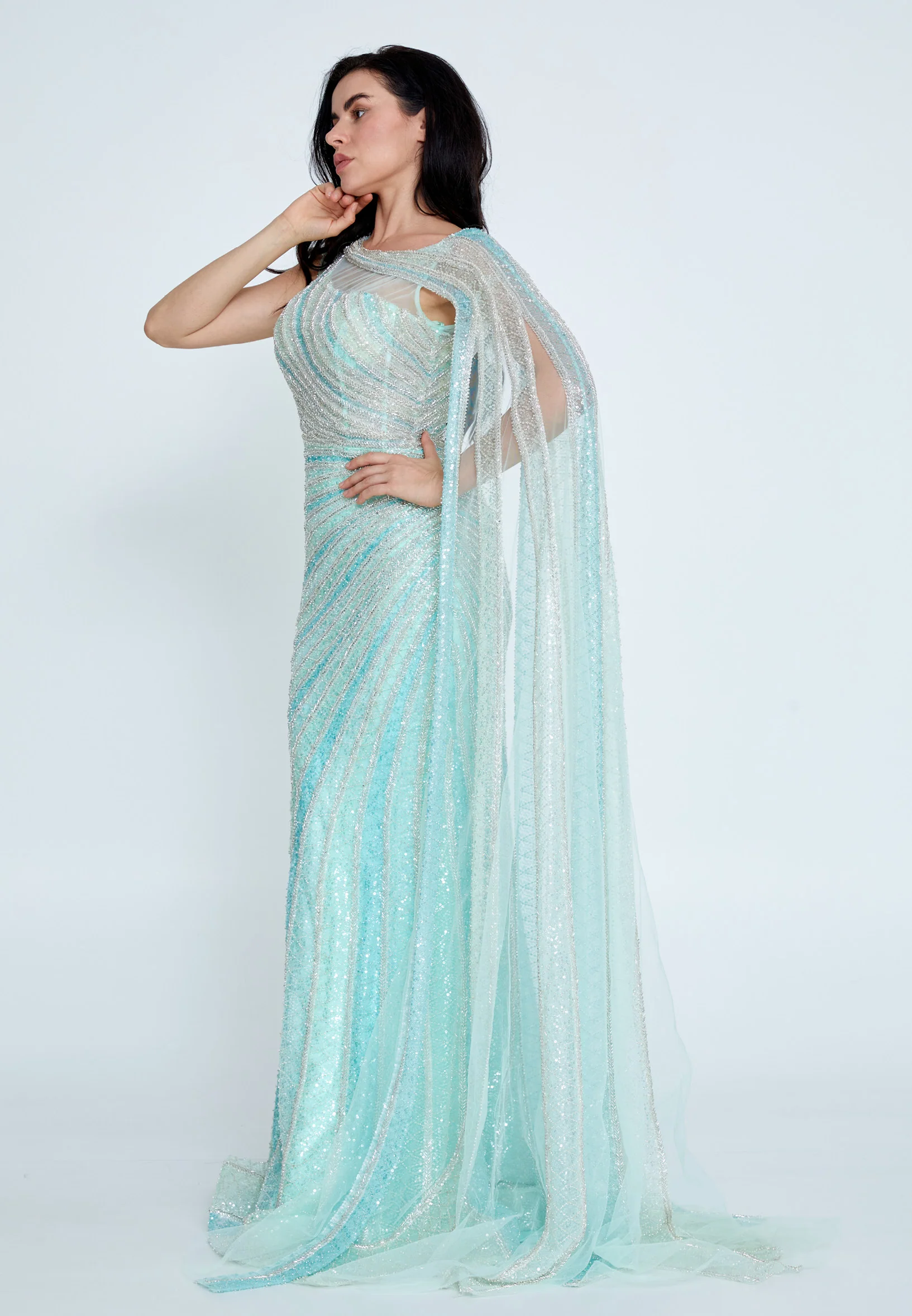 Sleeveless Maxi Sequin Mermaid Regular Prom Dress mti1004 - Image 7