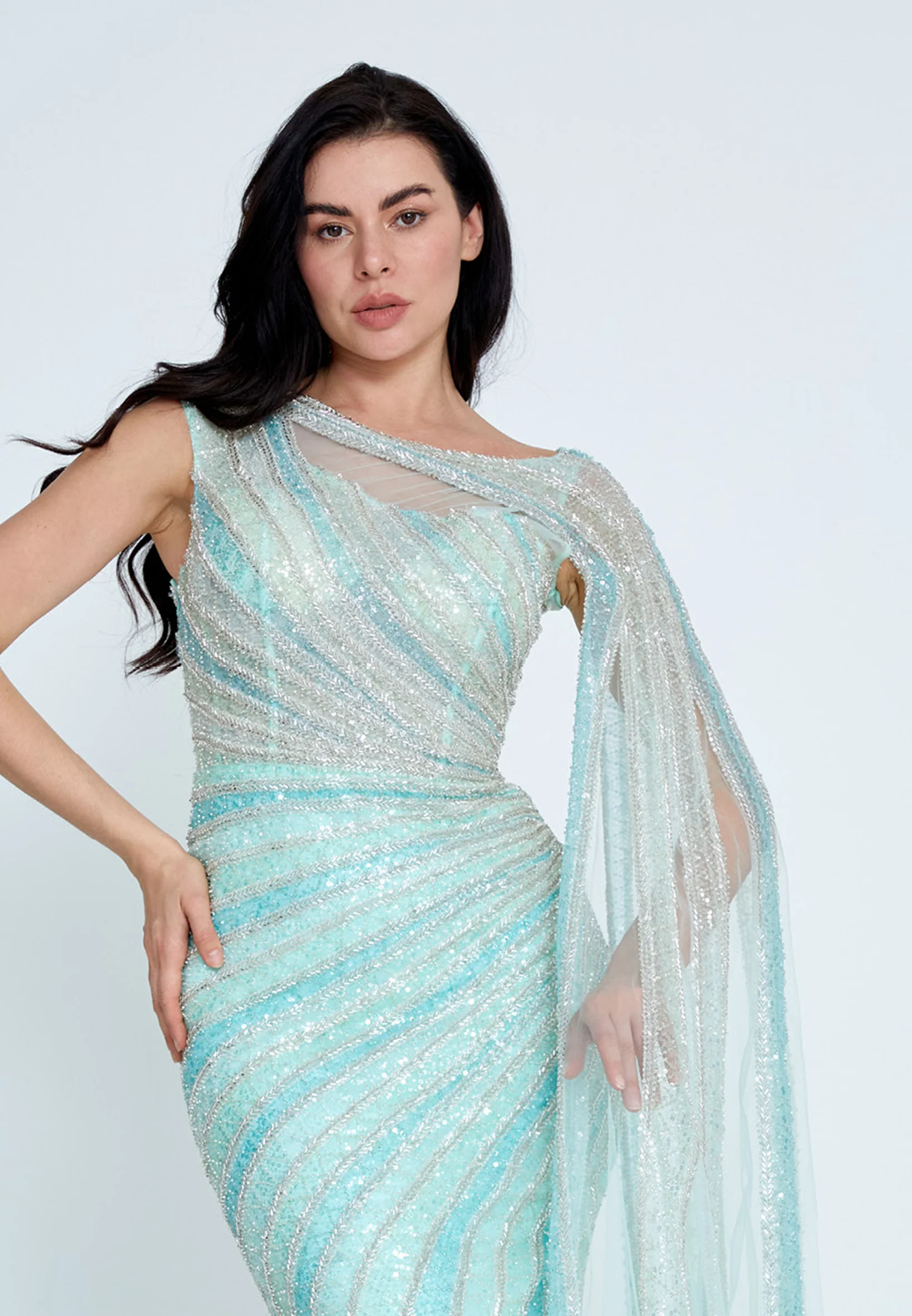 Sleeveless Maxi Sequin Mermaid Regular Prom Dress mti1004 - Image 8