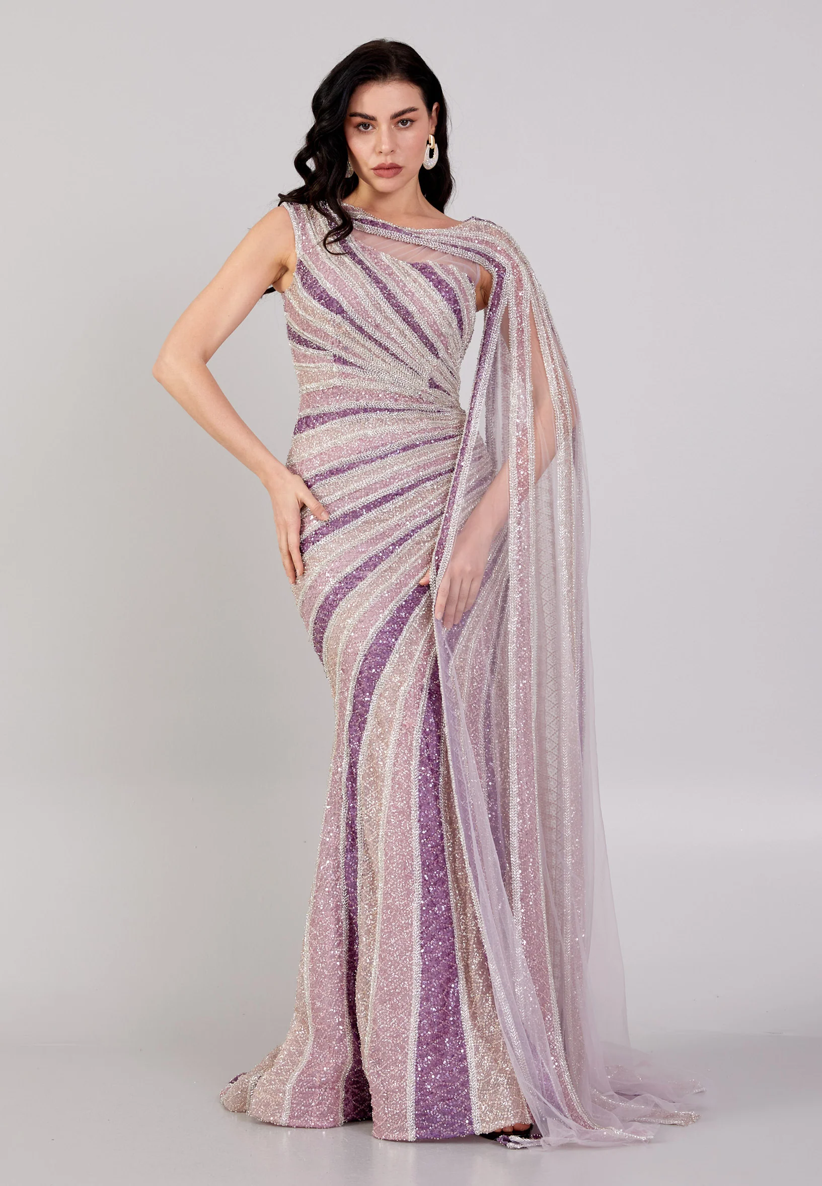 Sleeveless Maxi Sequin Mermaid Regular Prom Dress mti1004 - Image 9