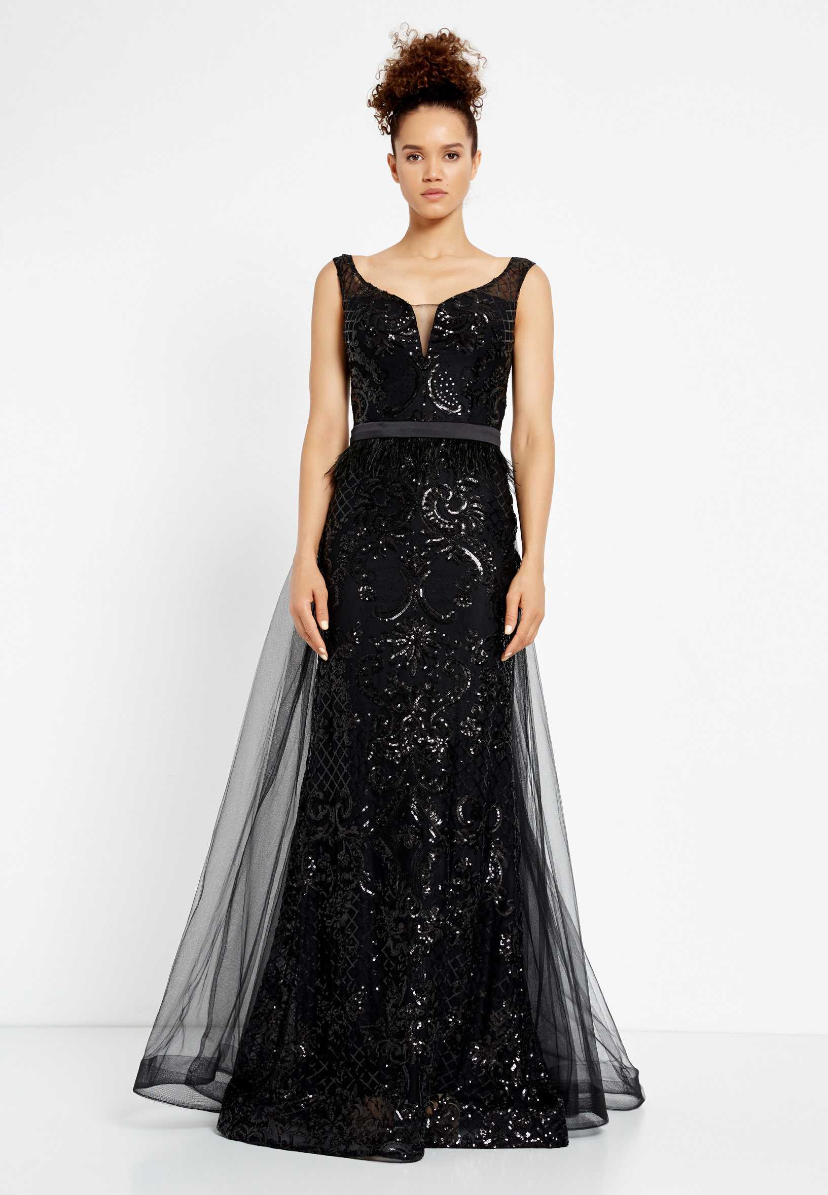 Sleeveless Maxi Sequin Mermaid Regular Prom Dress rmn2600