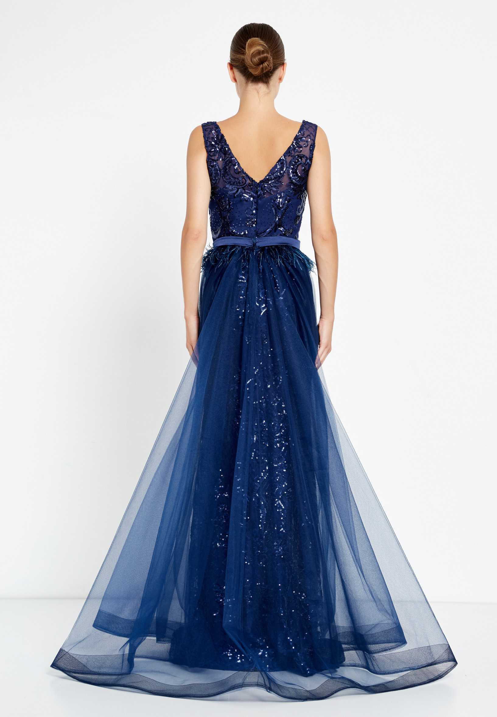 Sleeveless Maxi Sequin Mermaid Regular Prom Dress rmn2600 - Image 10
