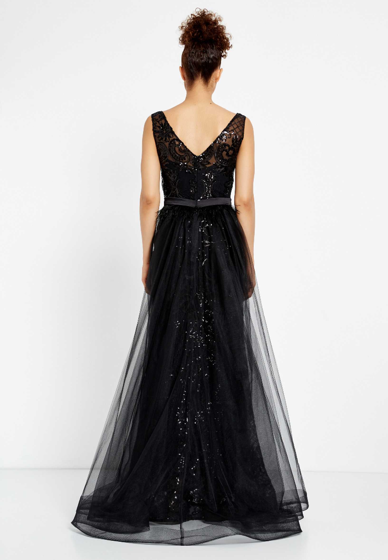 Sleeveless Maxi Sequin Mermaid Regular Prom Dress rmn2600 - Image 2
