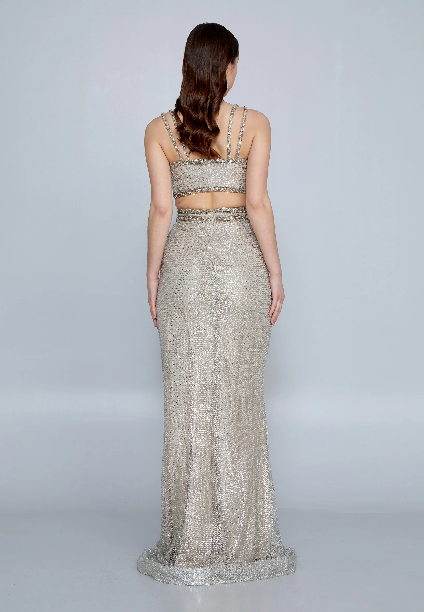 Sleeveless Maxi Sequin Mermaid Regular Wedding Guest Dress aln1643 - Image 6