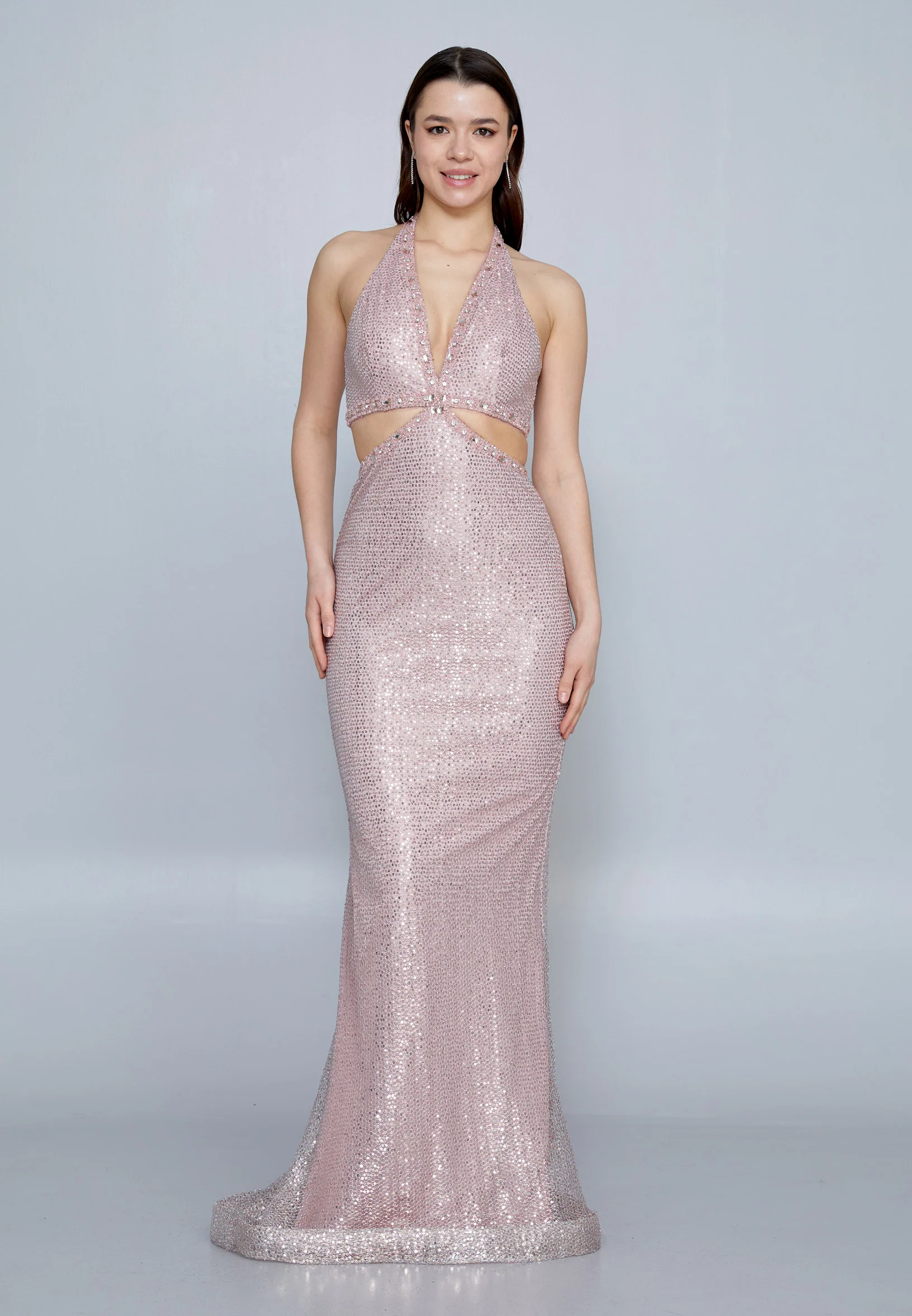 Sleeveless Maxi Sequin Mermaid Regular Wedding Guest Dress aln1644 - Image 22