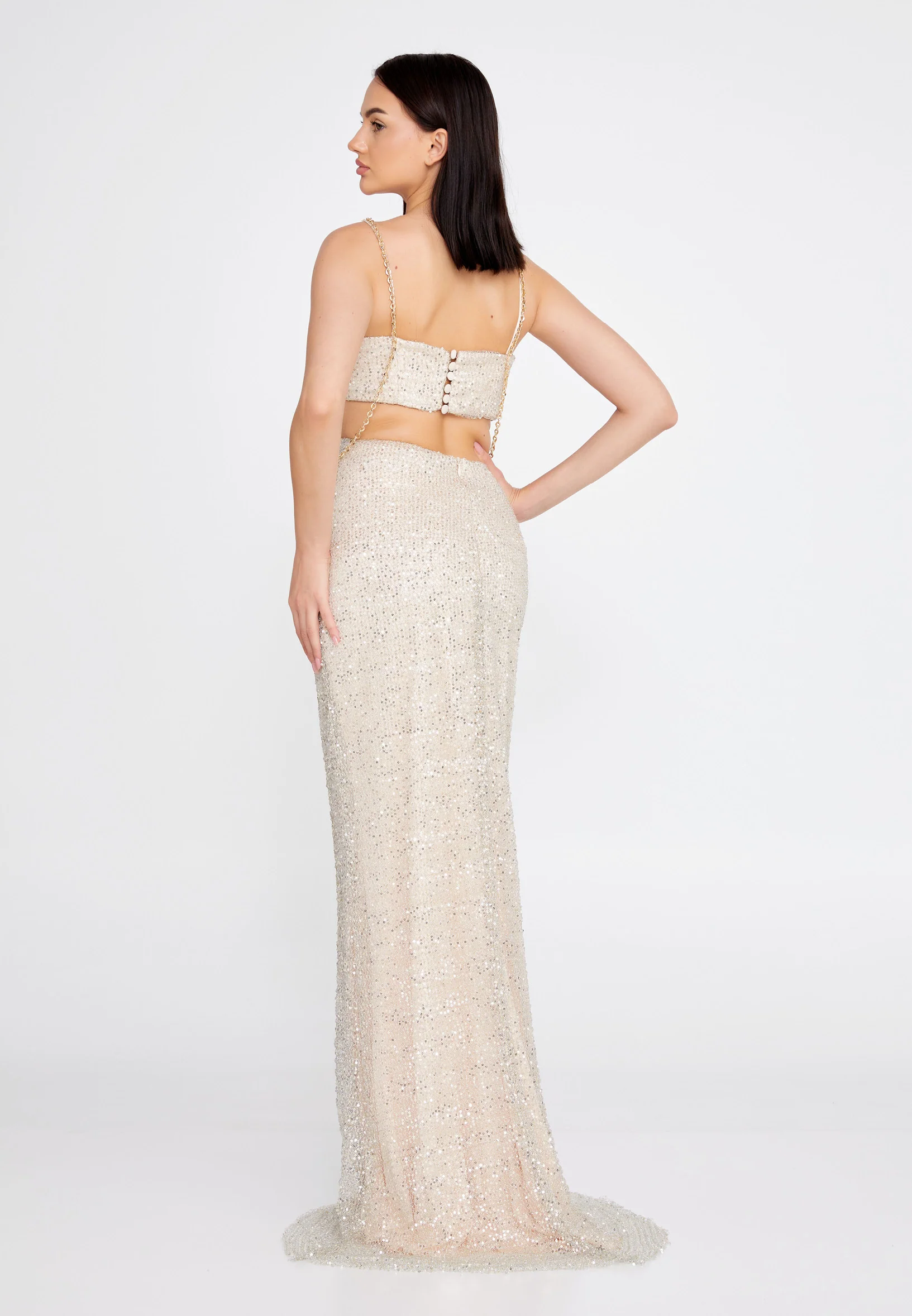 Sleeveless Maxi Sequin Mermaid Regular Wedding Guest Dress prl158 - Image 10