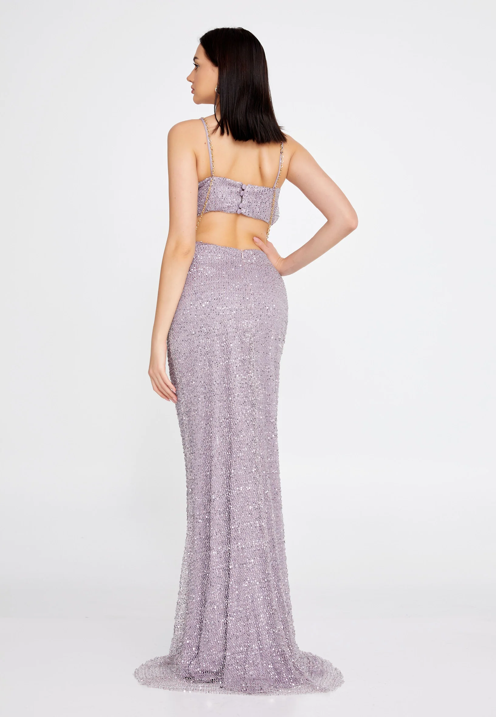 Sleeveless Maxi Sequin Mermaid Regular Wedding Guest Dress prl158 - Image 22