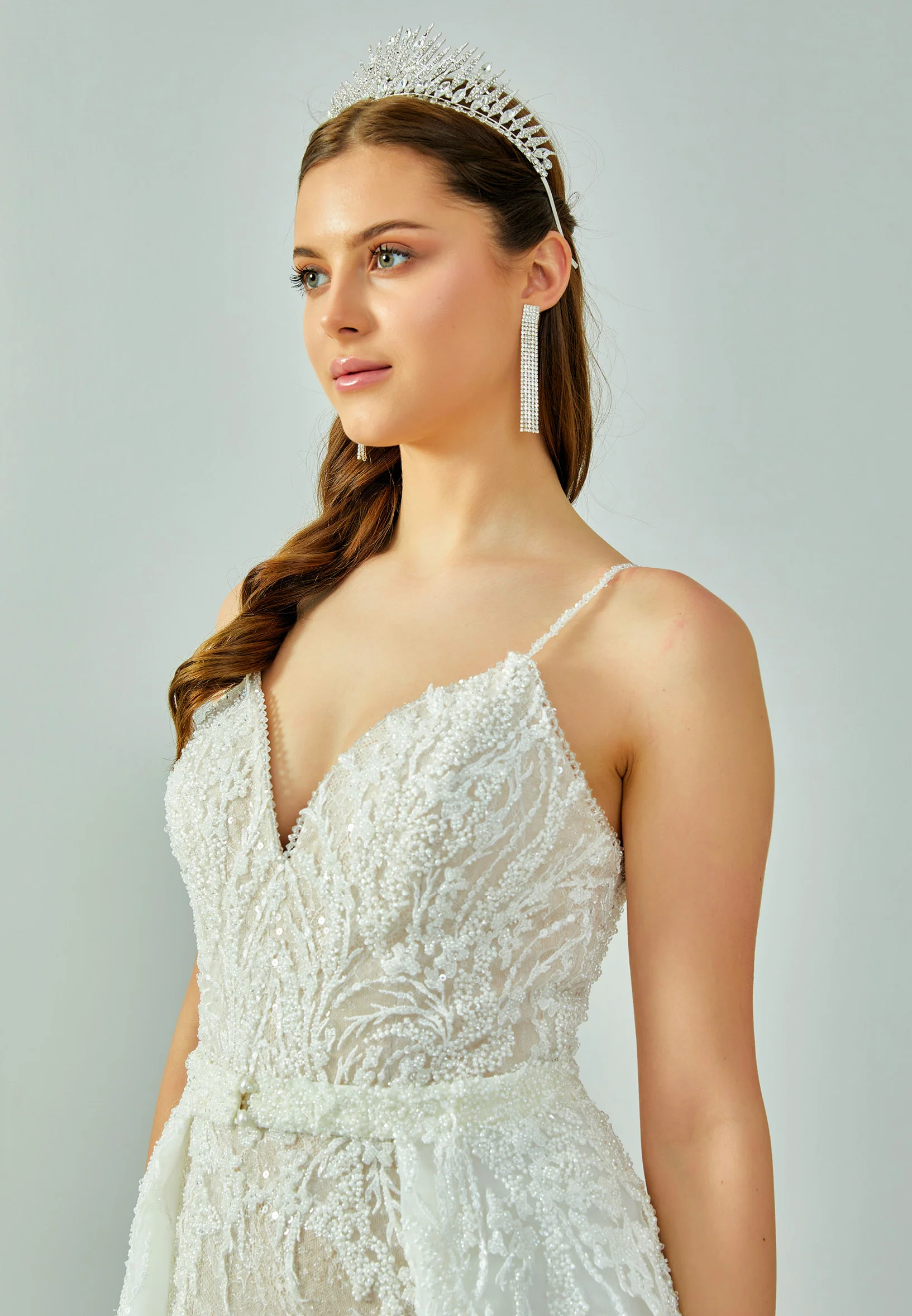 Sleeveless Maxi Sequin Regular Wedding Dress abb22063 - Image 2