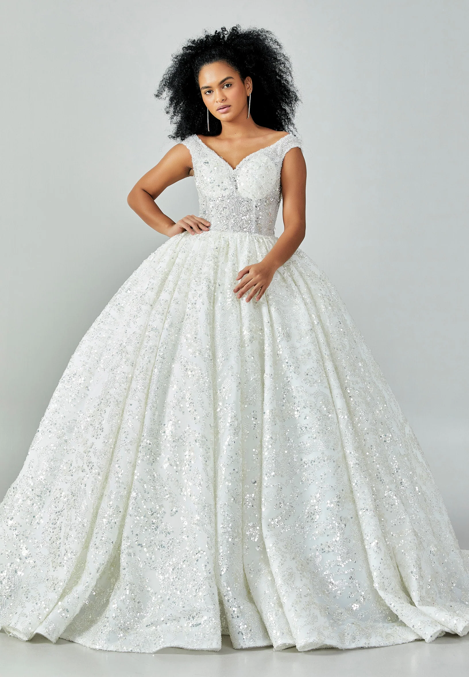 Sleeveless Maxi Sequin Regular Wedding Dress abb22095
