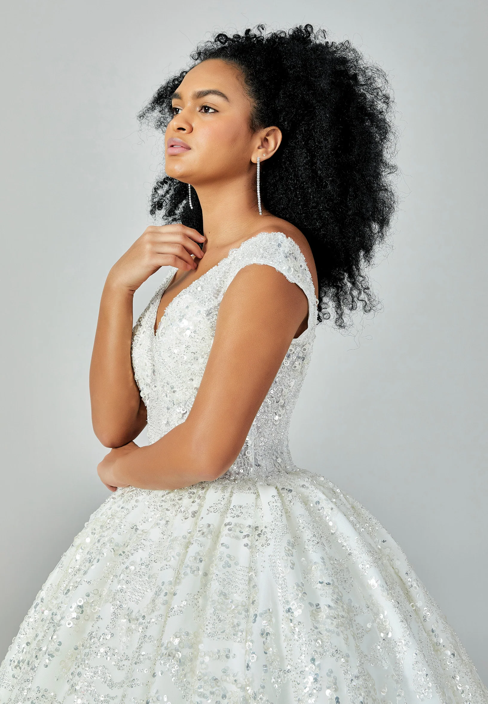 Sleeveless Maxi Sequin Regular Wedding Dress abb22095 - Image 2