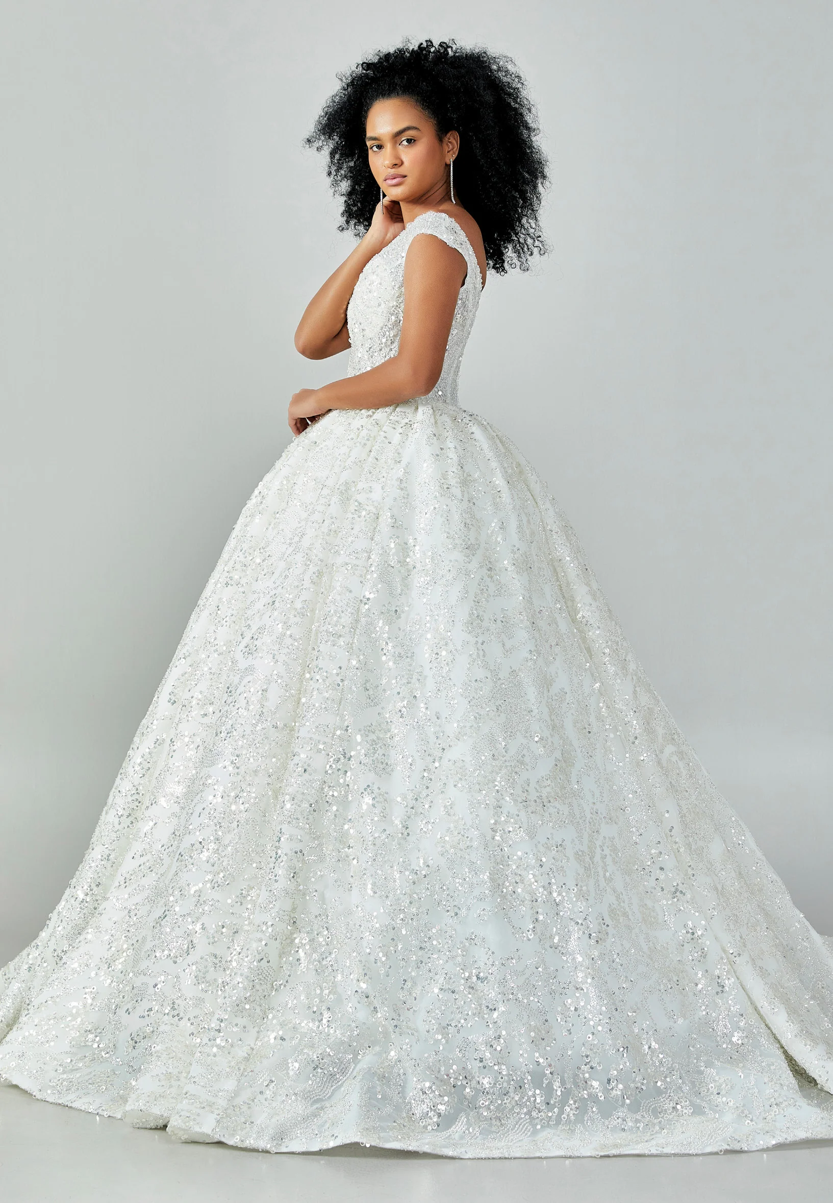 Sleeveless Maxi Sequin Regular Wedding Dress abb22095 - Image 6