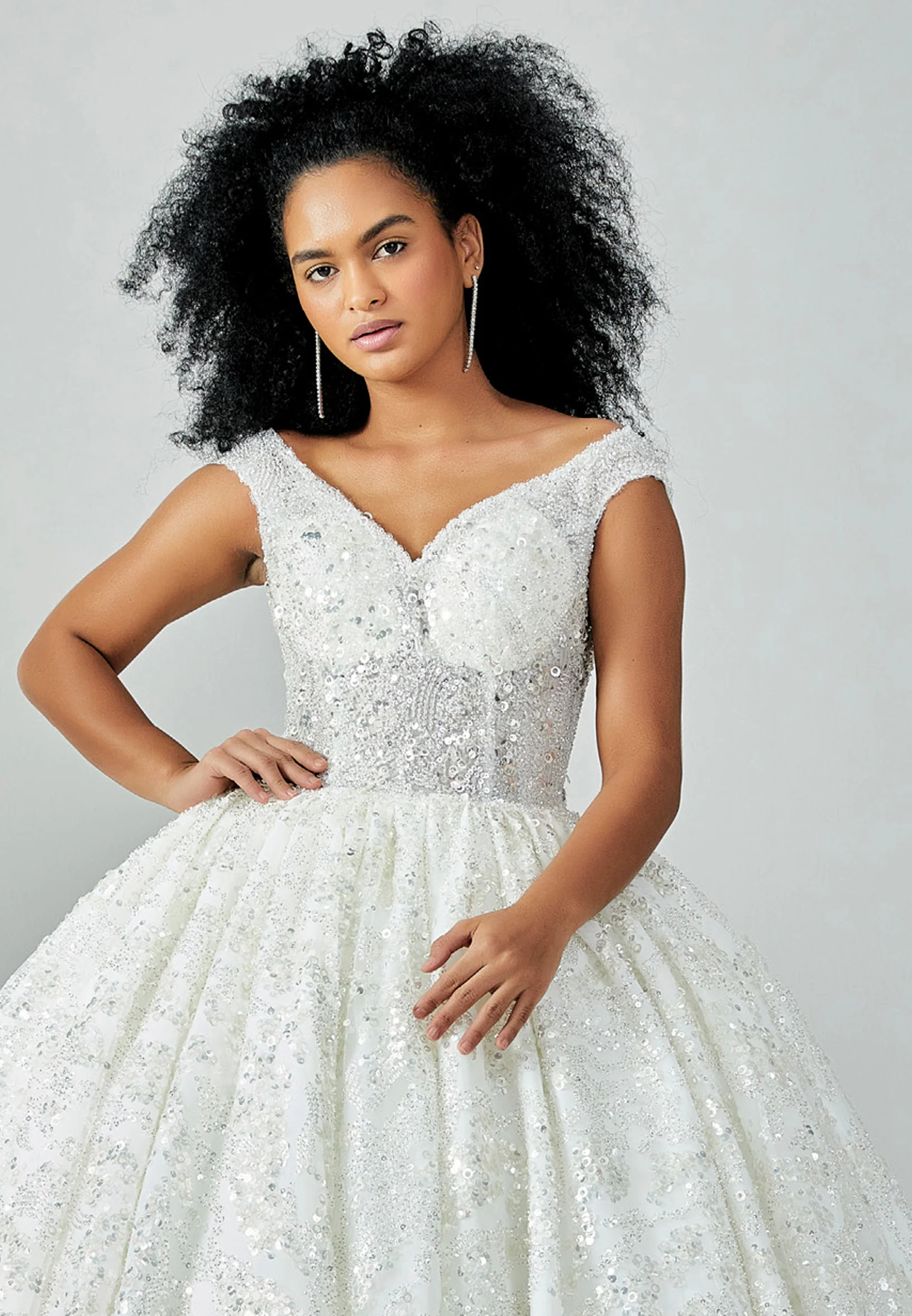Sleeveless Maxi Sequin Regular Wedding Dress abb22095 - Image 7