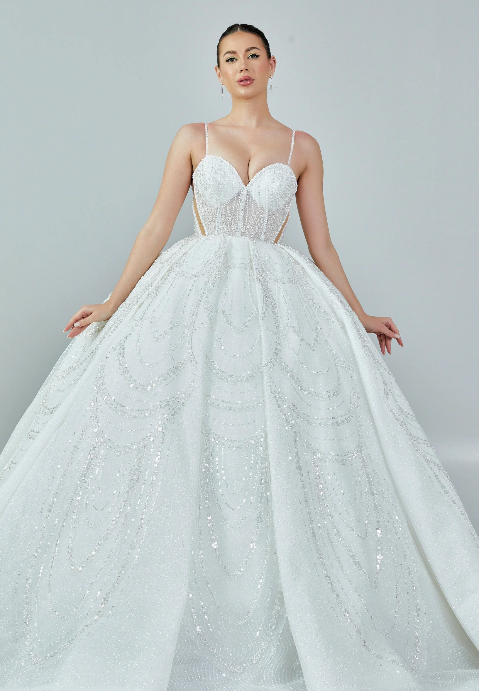 Sleeveless Maxi Sequin Regular Wedding Dress abb23033
