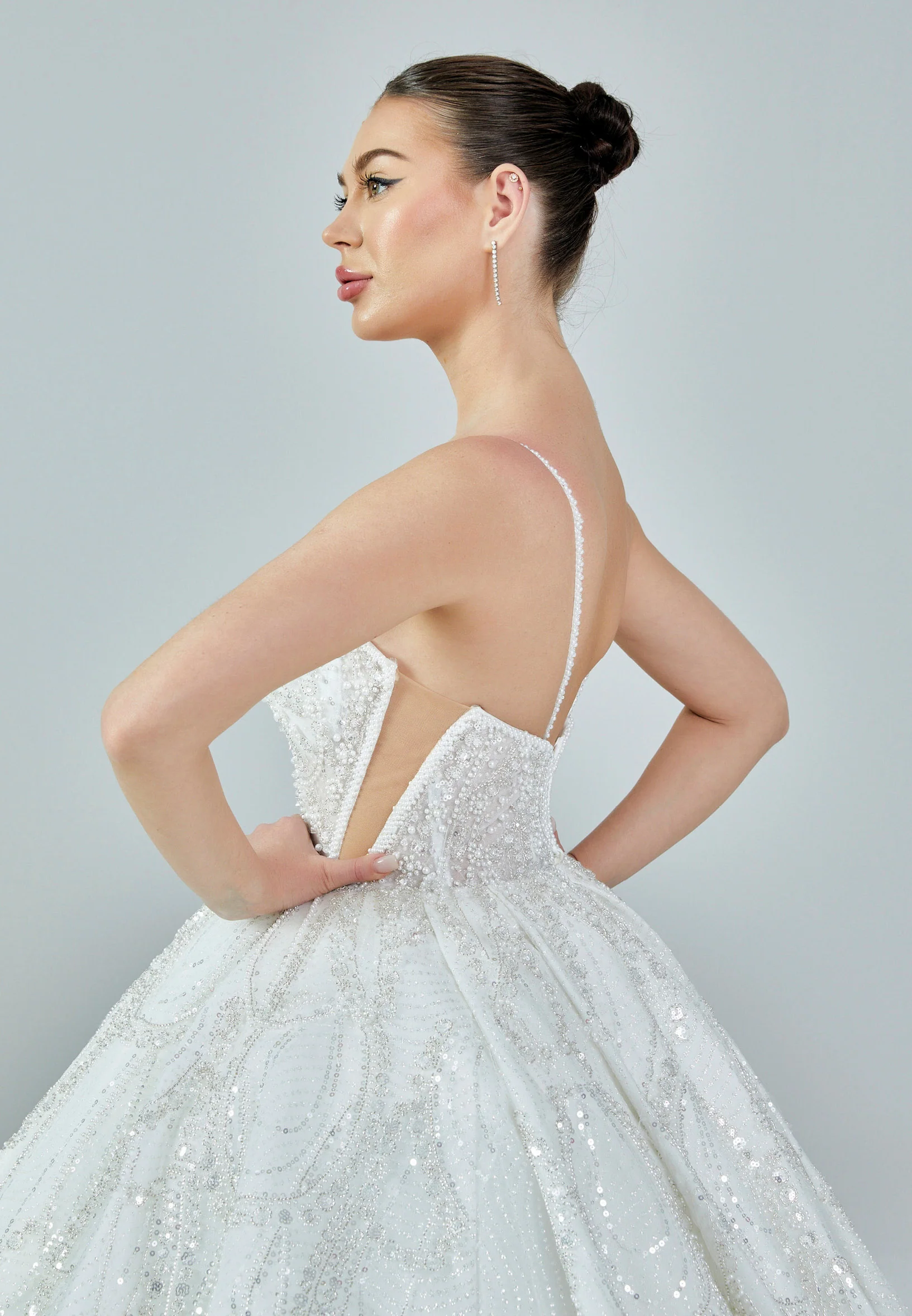 Sleeveless Maxi Sequin Regular Wedding Dress abb23033 - Image 2