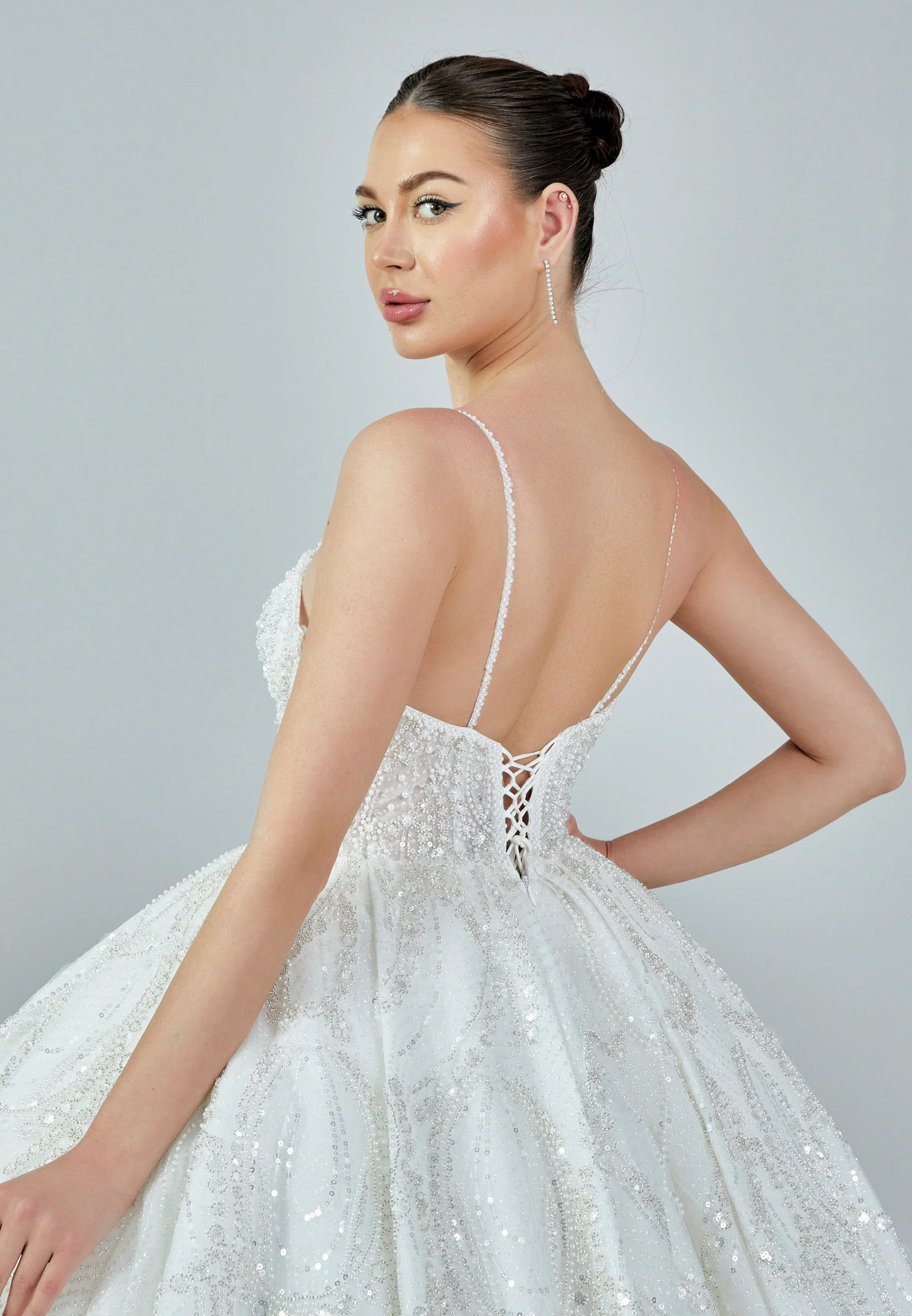 Sleeveless Maxi Sequin Regular Wedding Dress abb23033 - Image 3