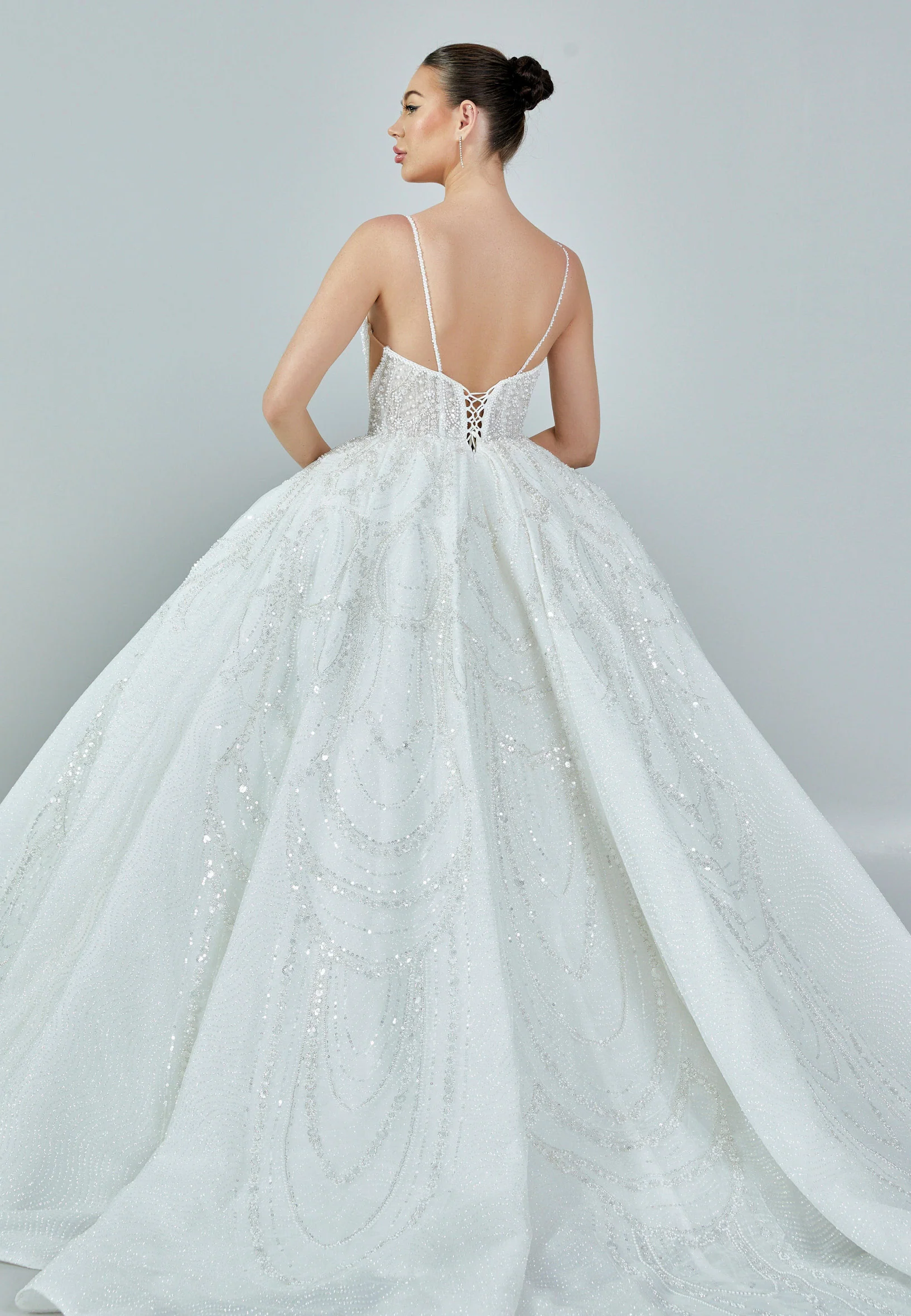 Sleeveless Maxi Sequin Regular Wedding Dress abb23033 - Image 5