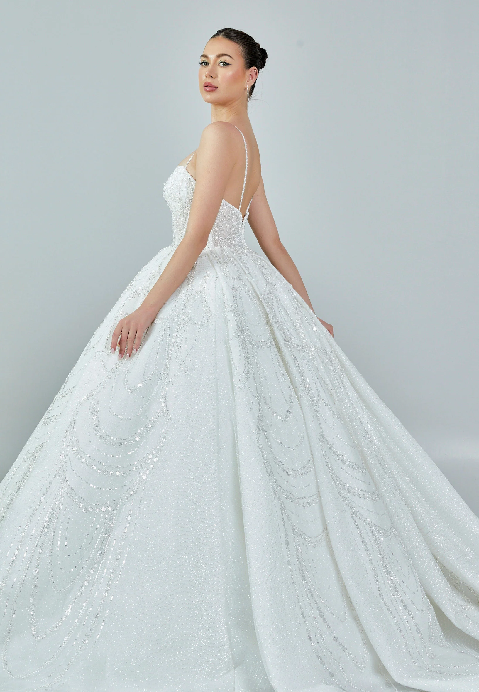 Sleeveless Maxi Sequin Regular Wedding Dress abb23033 - Image 6