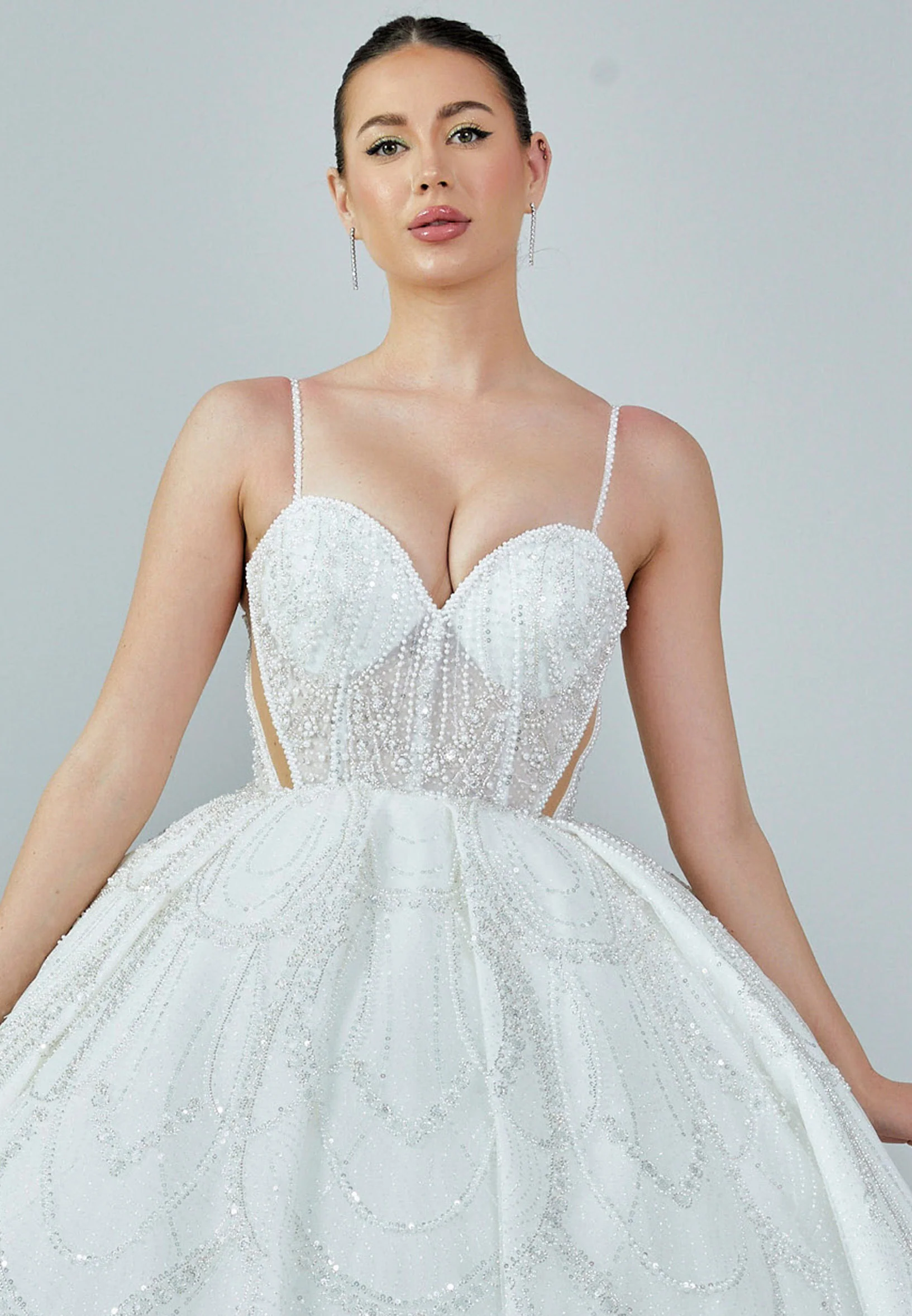 Sleeveless Maxi Sequin Regular Wedding Dress abb23033 - Image 7