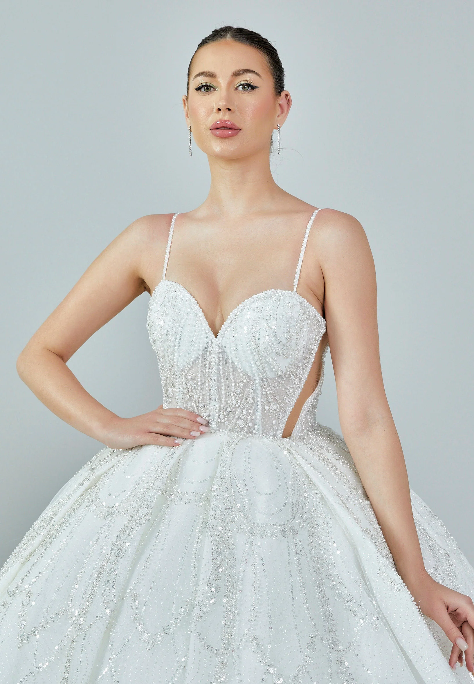 Sleeveless Maxi Sequin Regular Wedding Dress abb23033 - Image 8