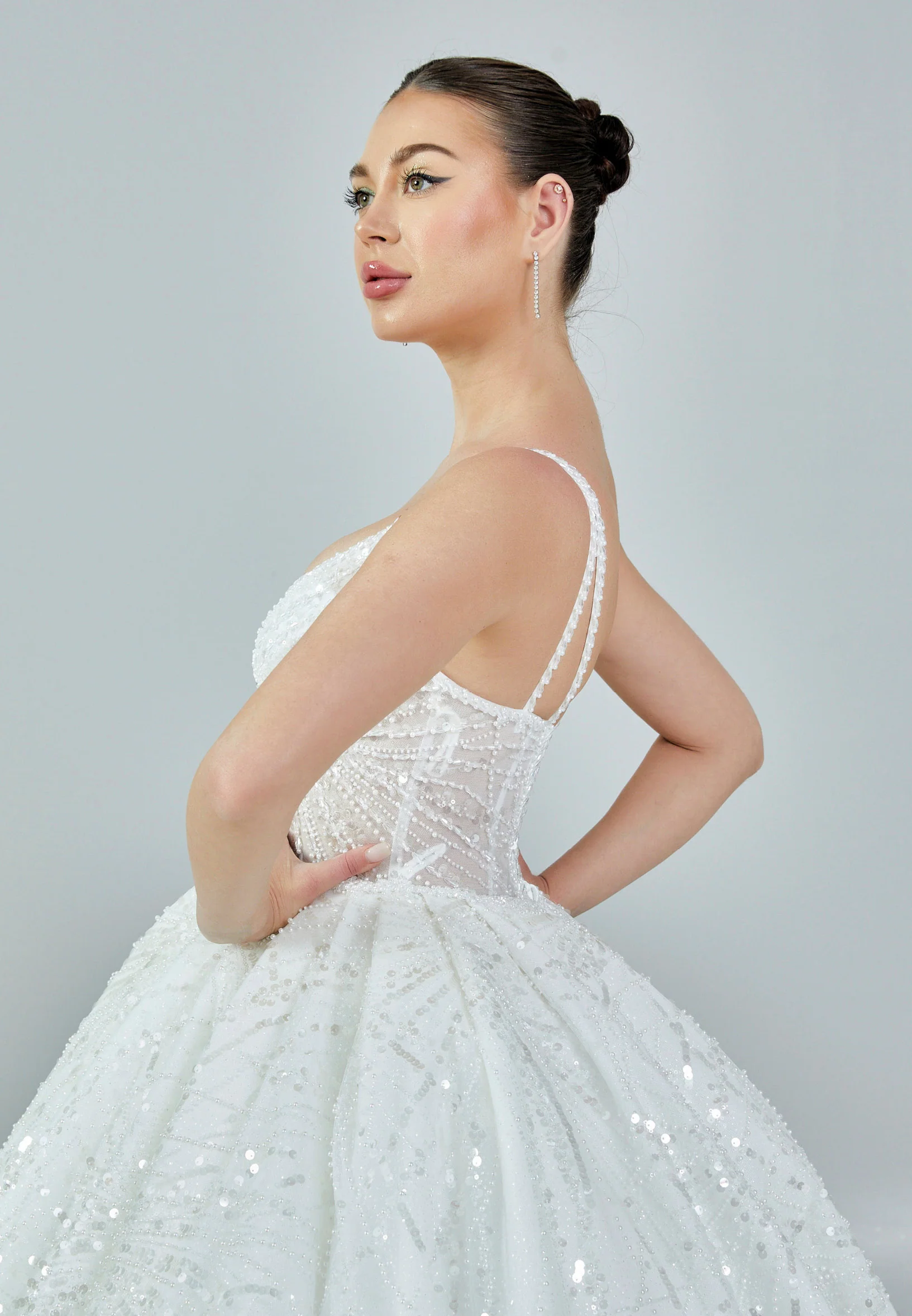 Sleeveless Maxi Sequin Regular Wedding Dress abb23034 - Image 2