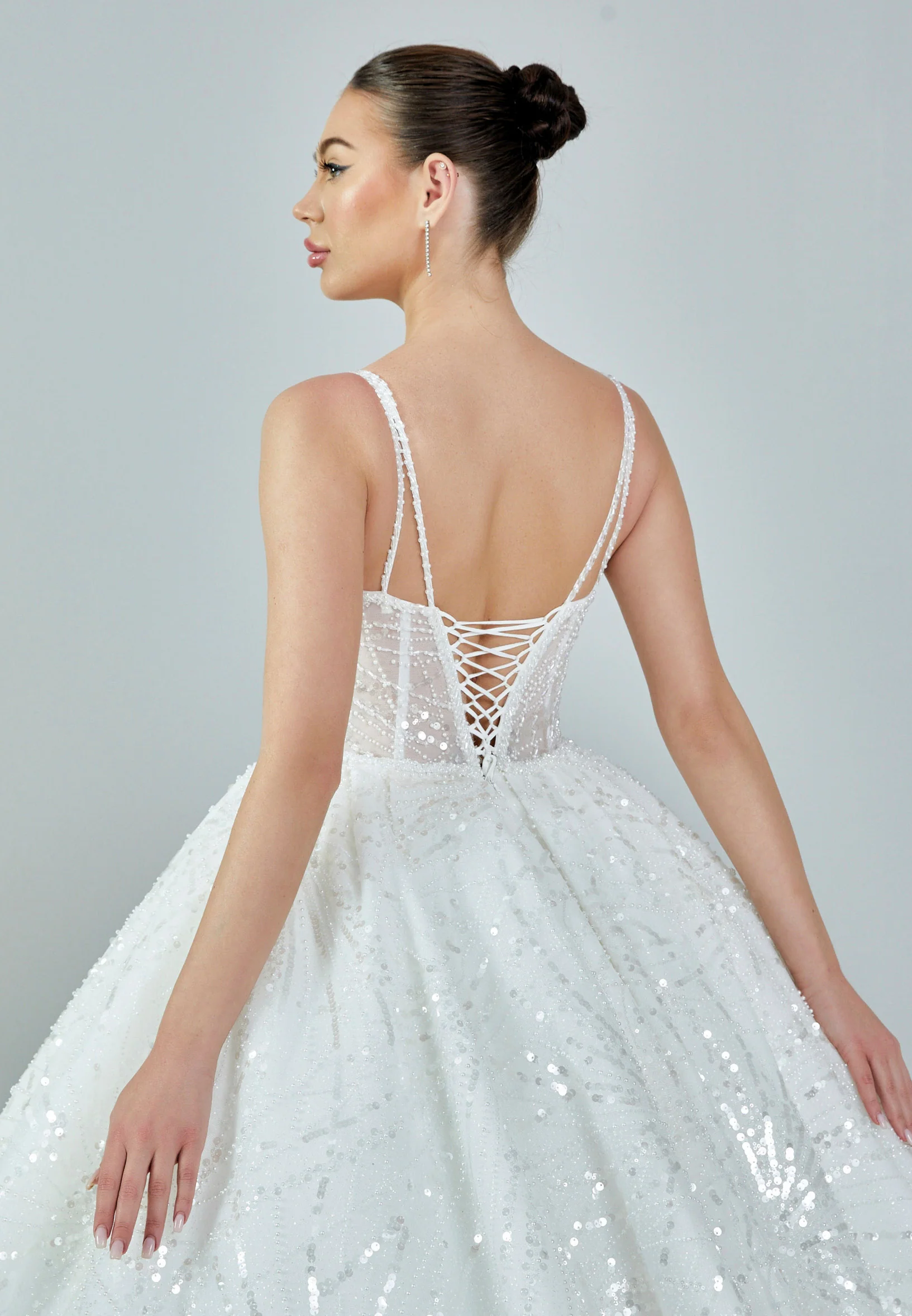 Sleeveless Maxi Sequin Regular Wedding Dress abb23034 - Image 3