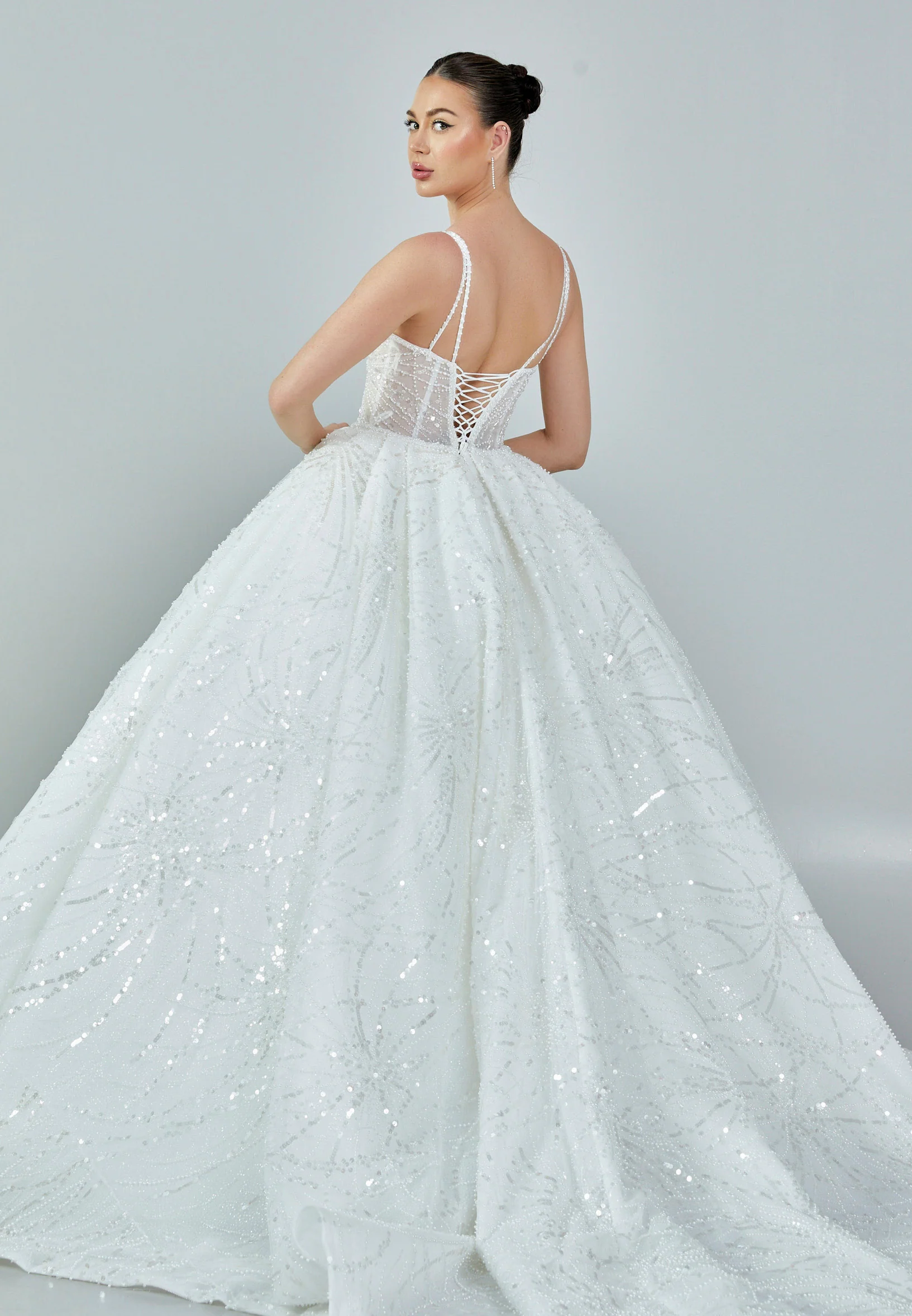 Sleeveless Maxi Sequin Regular Wedding Dress abb23034 - Image 5