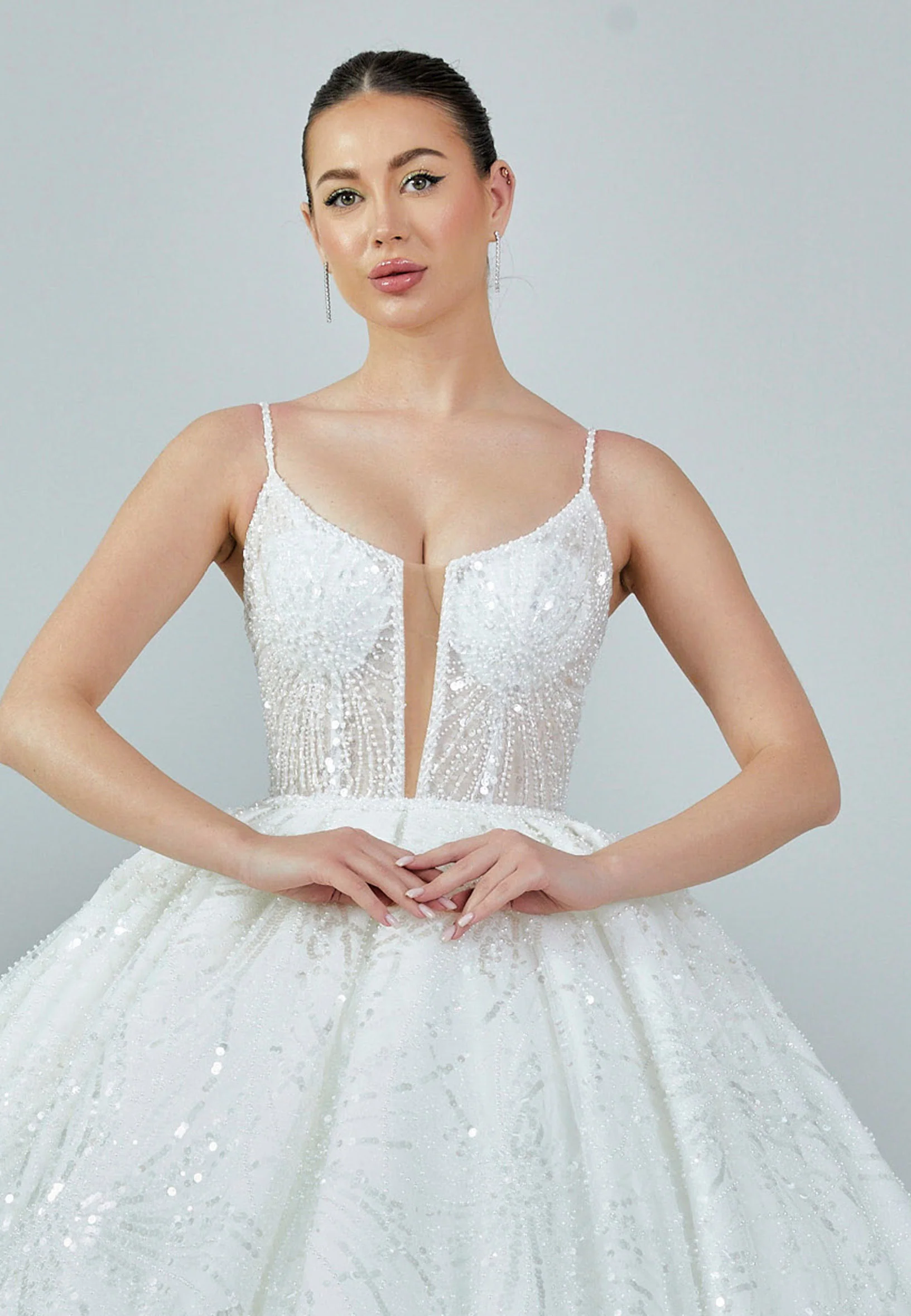 Sleeveless Maxi Sequin Regular Wedding Dress abb23034 - Image 7