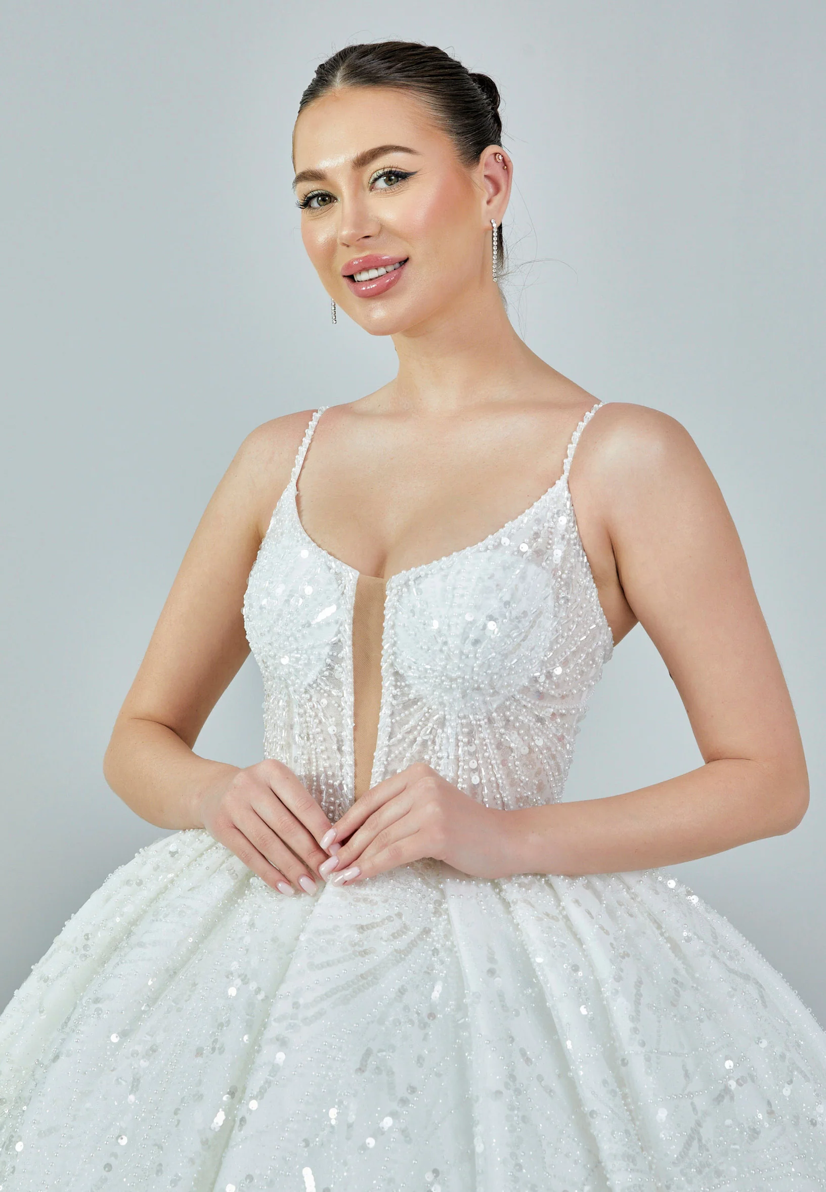 Sleeveless Maxi Sequin Regular Wedding Dress abb23034 - Image 8