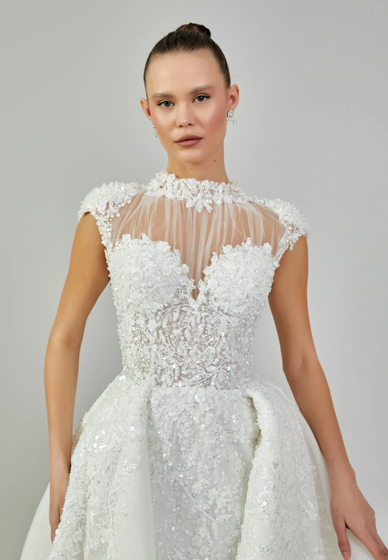 Sleeveless Maxi Sequin Regular Wedding Dress abb24017 - Image 3