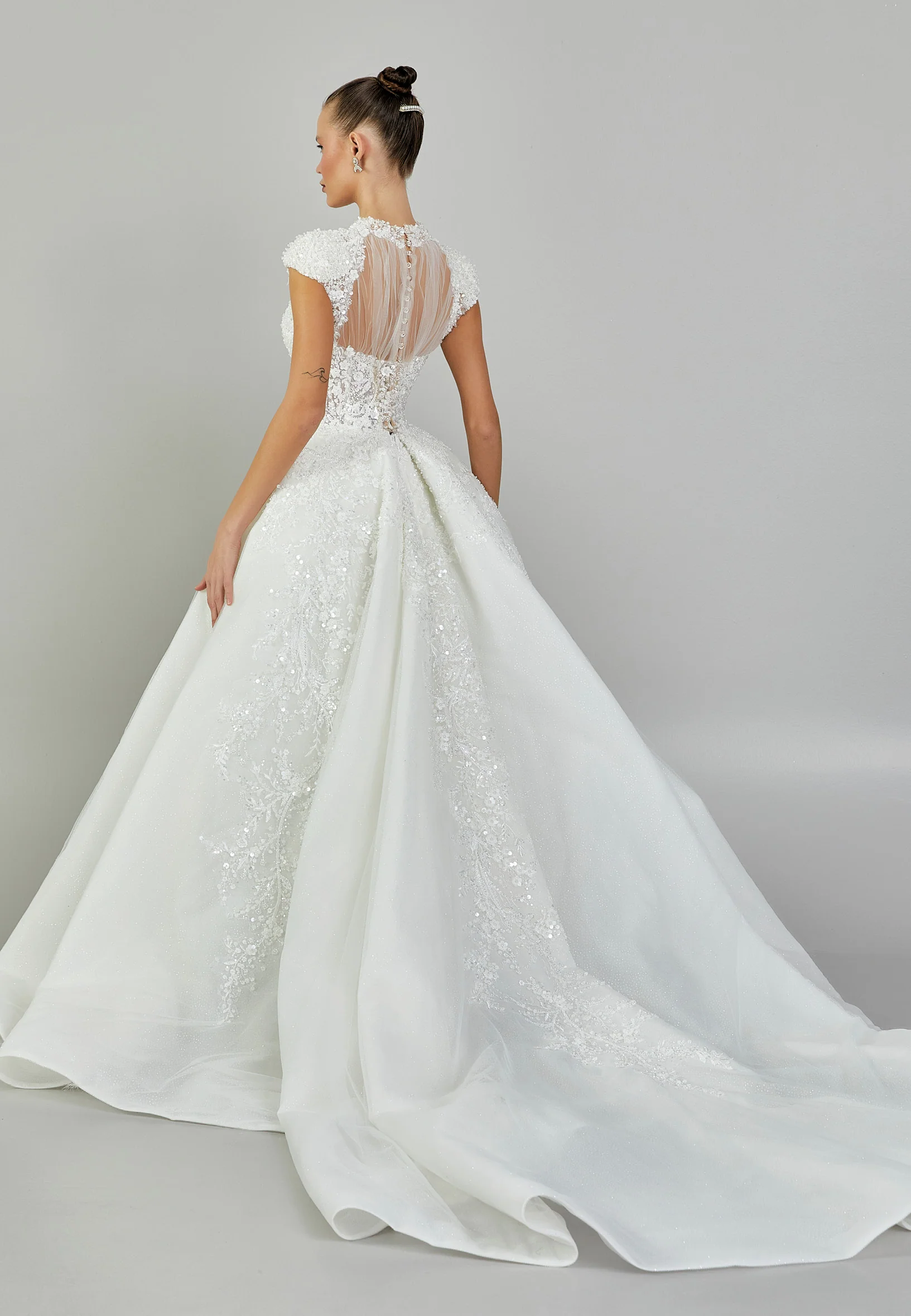 Sleeveless Maxi Sequin Regular Wedding Dress abb24017 - Image 5