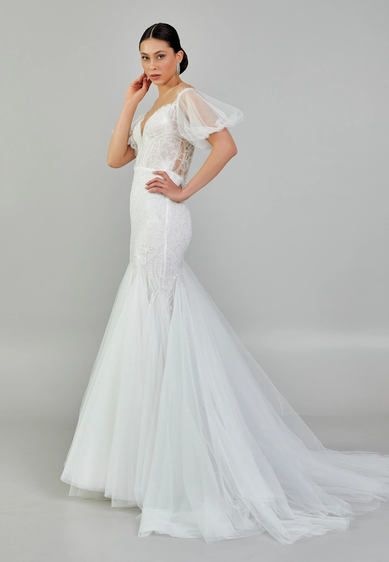 Sleeveless Maxi Sequin Regular Wedding Dress abbab165u - Image 3