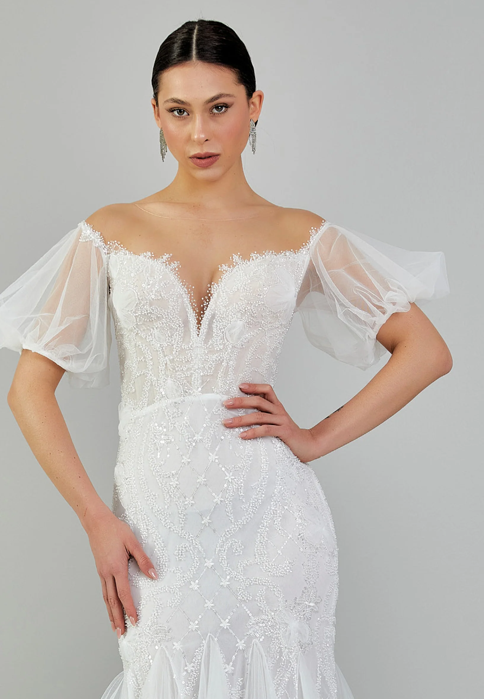 Sleeveless Maxi Sequin Regular Wedding Dress abbab165u - Image 4