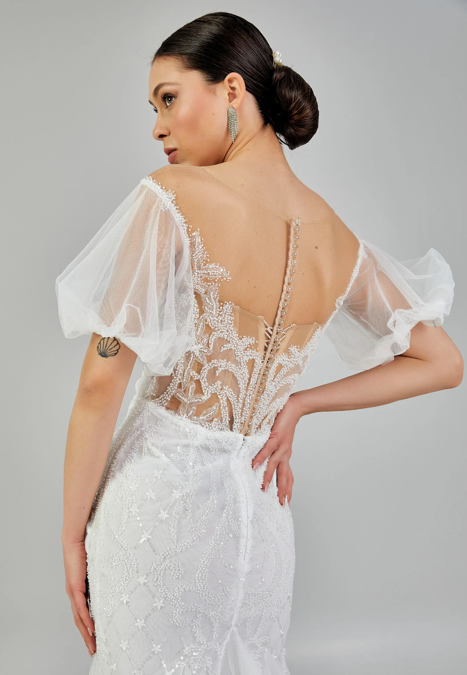Sleeveless Maxi Sequin Regular Wedding Dress abbab165u - Image 5